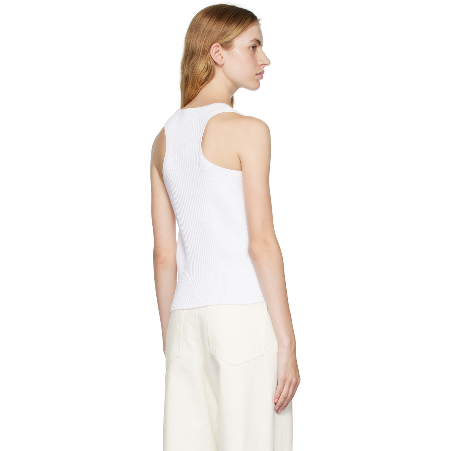  We11done White Racer Back Tank Top 
