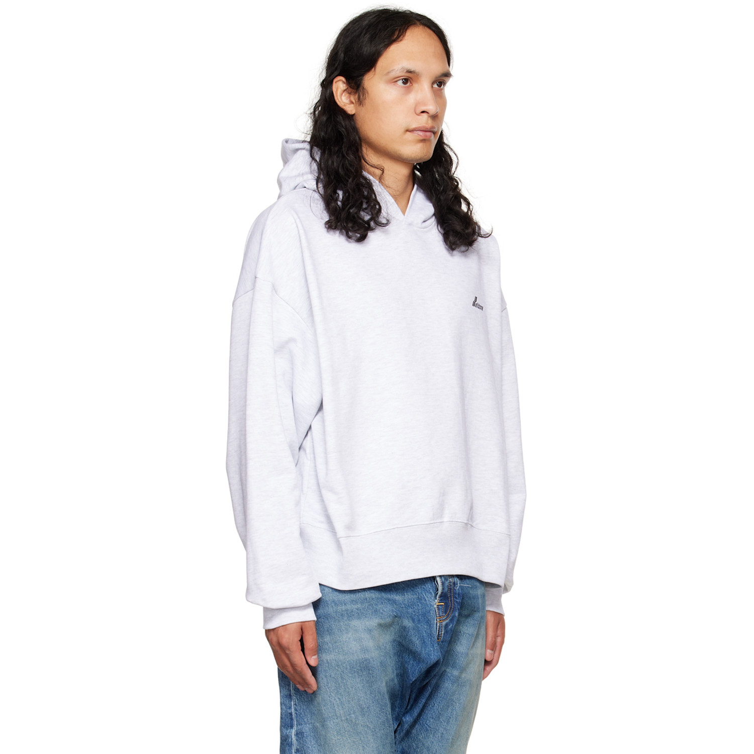  We11done Gray Lettering Symbol Hoodie 