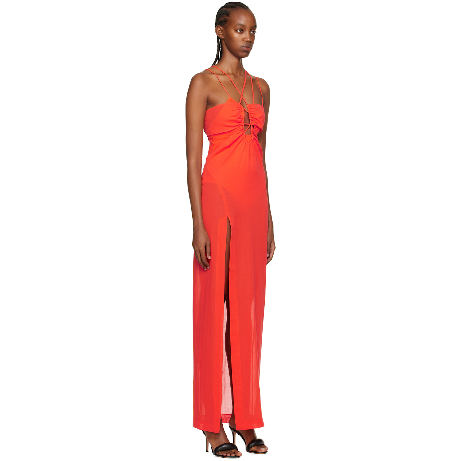  Nensi Dojaka Ssense Exclusive Orange Semi-sheer Cover Up 