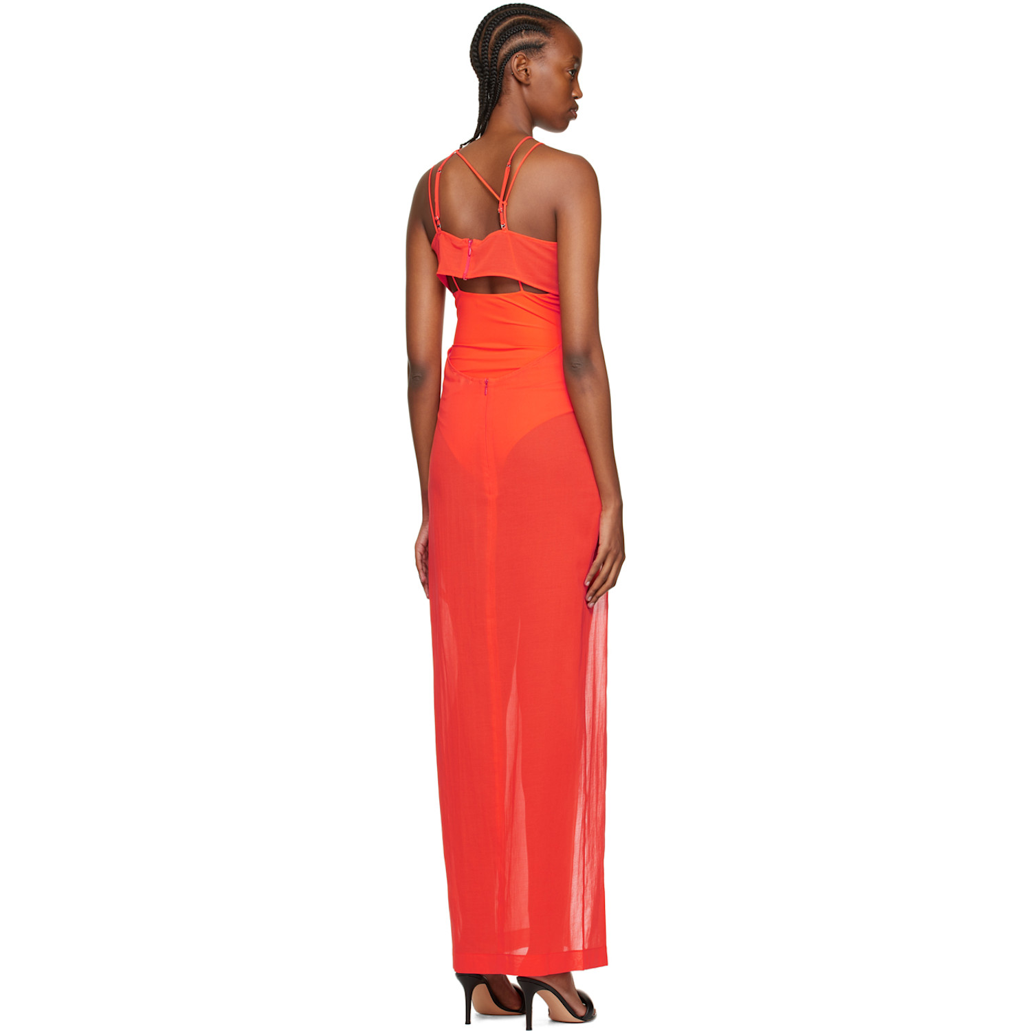  Nensi Dojaka Ssense Exclusive Orange Semi-sheer Cover Up 