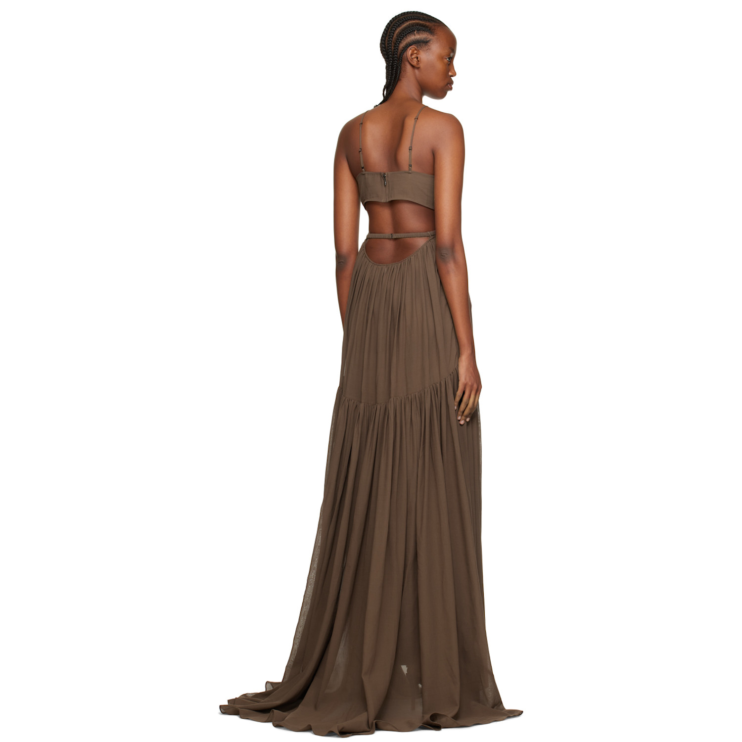  Nensi Dojaka Ssense Exclusive Brown Semi-sheer Cover Up 