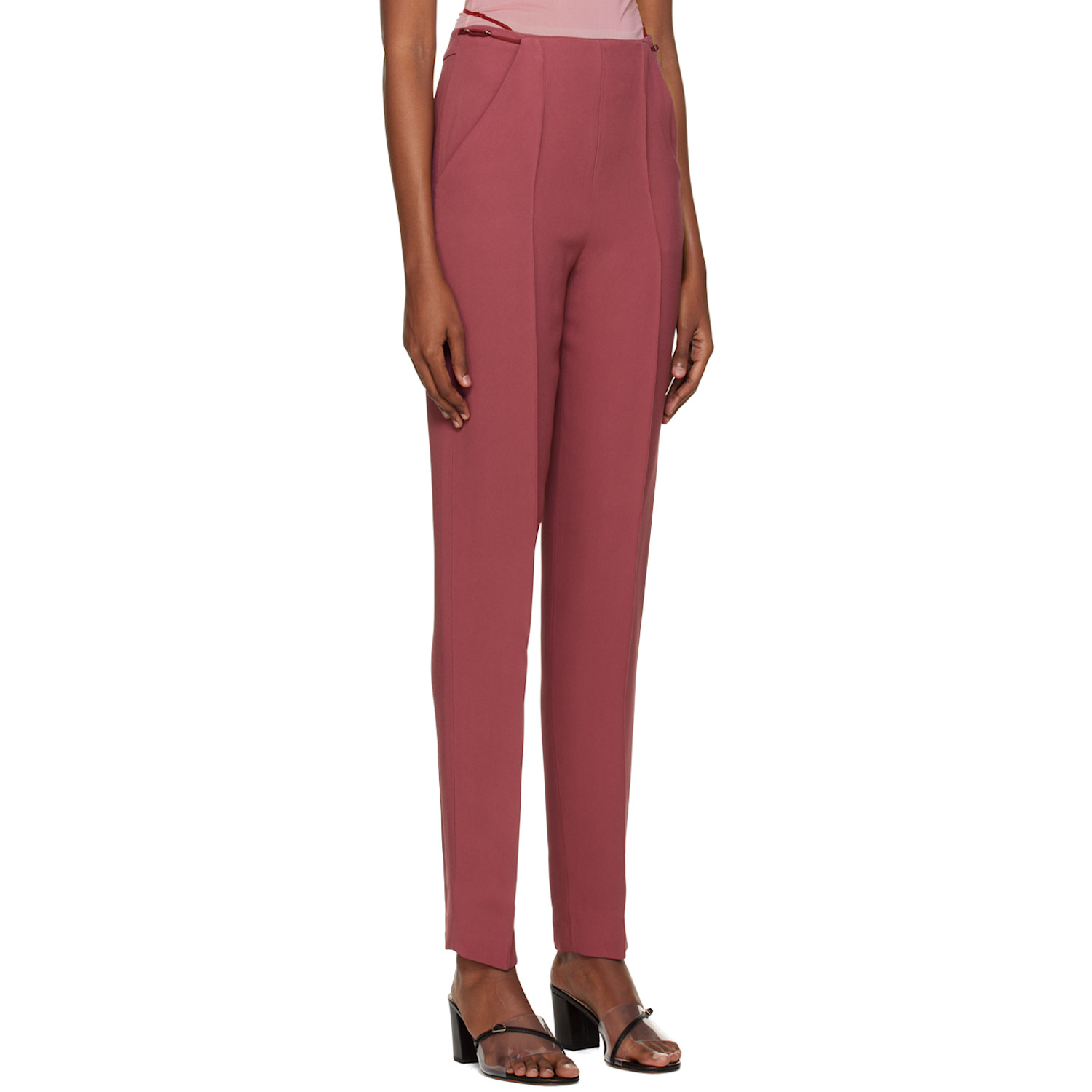  Nensi Dojaka Pink Tailored Trousers 
