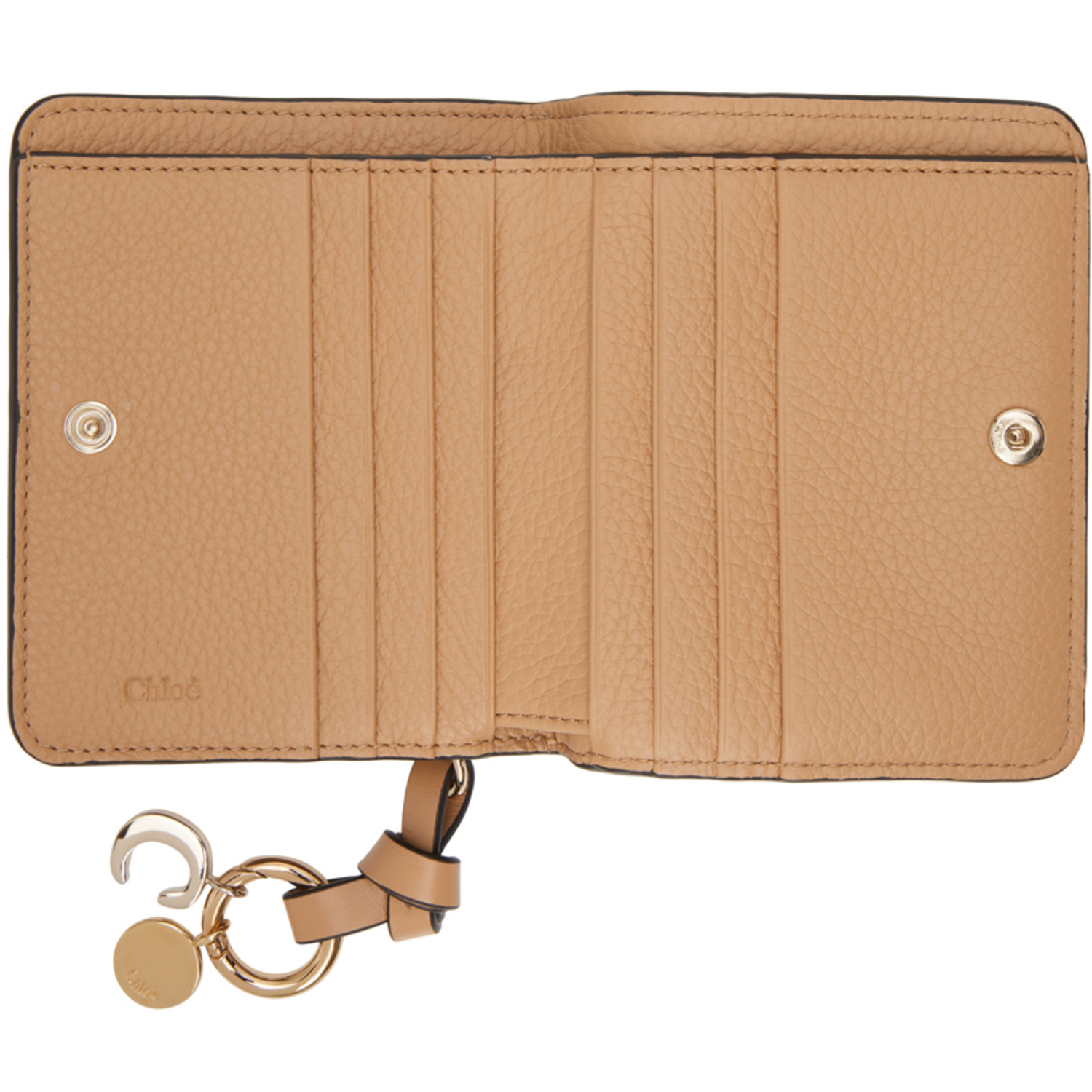  Chloé Tan Alphabet Zip Compact Wallet 