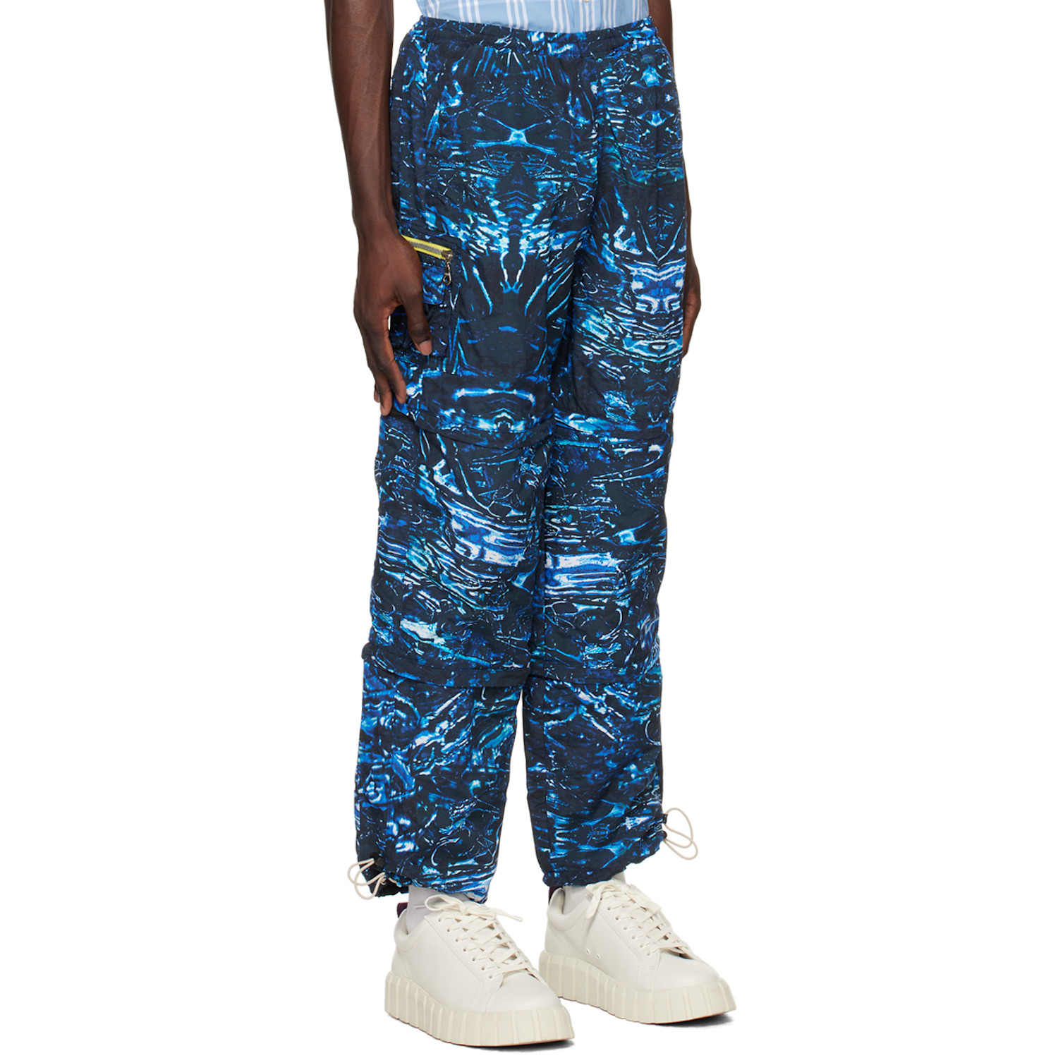  Palmer Blue Paneled Cargo Pants 