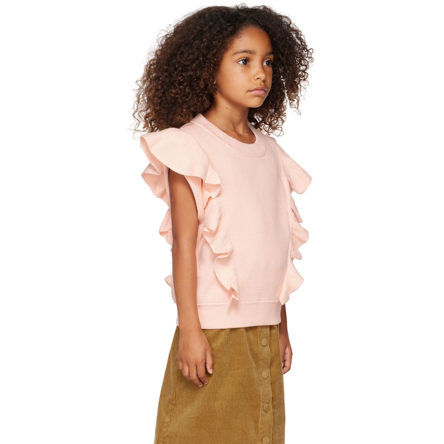  chloé Enfant | Gilet Rose à Volants 