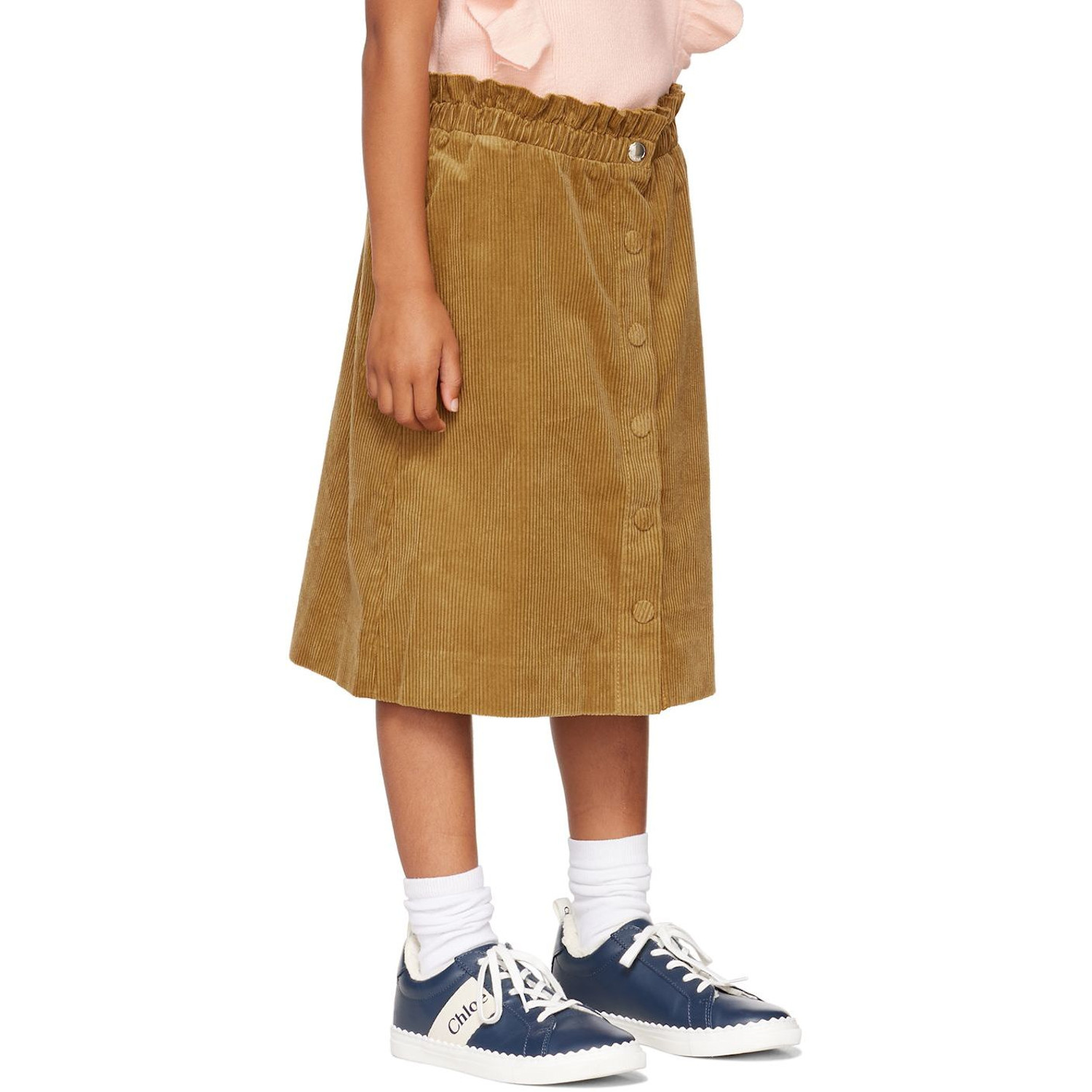  Chloé Kids Yellow Corduroy Maxi Skirt 
