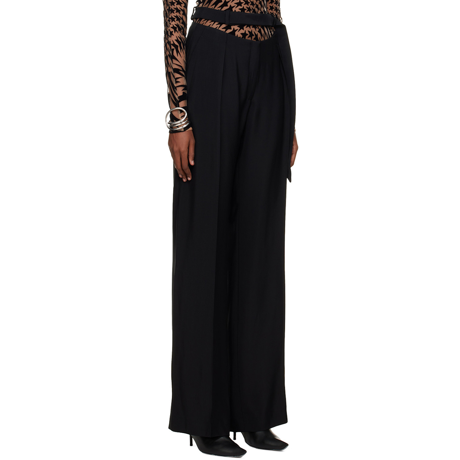  Mugler Black Fluid Trousers 