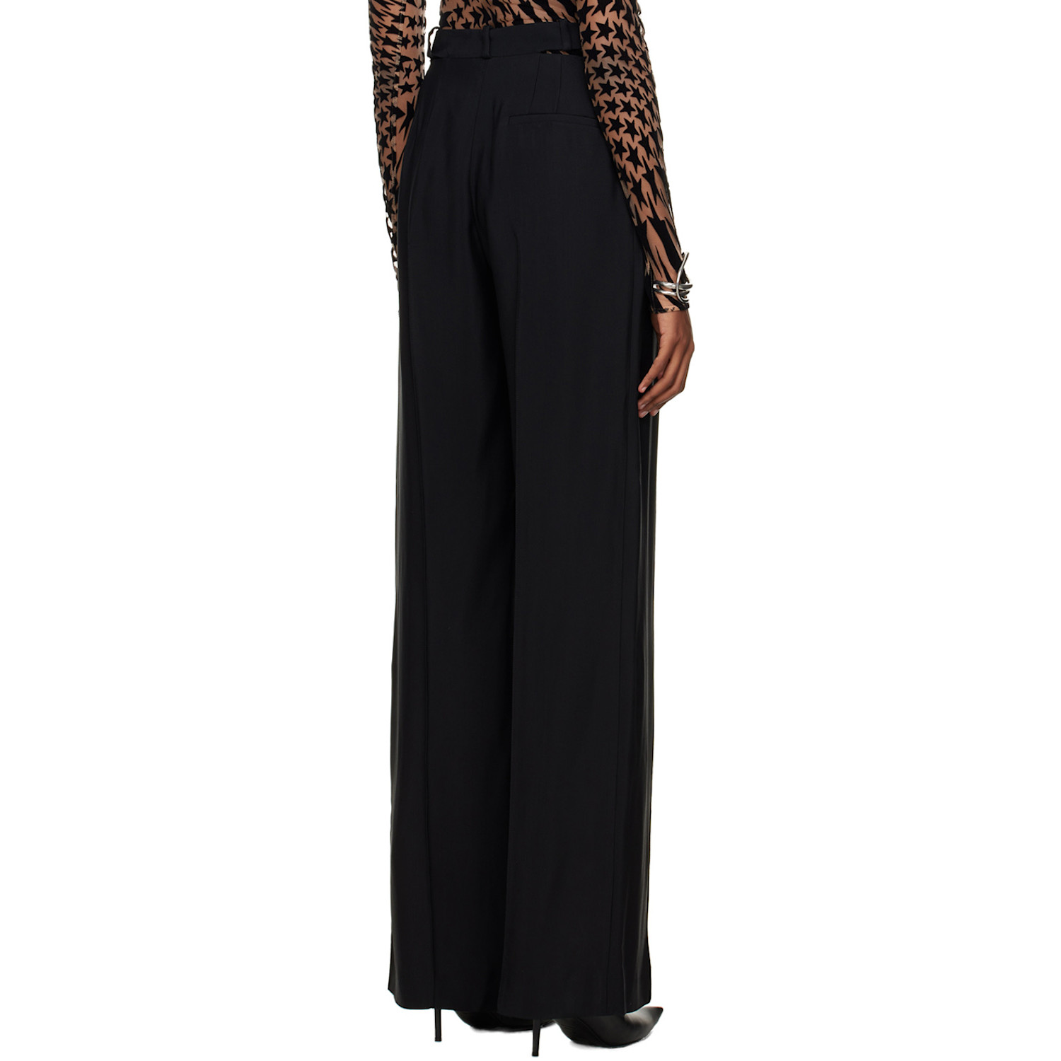  Mugler Black Fluid Trousers 