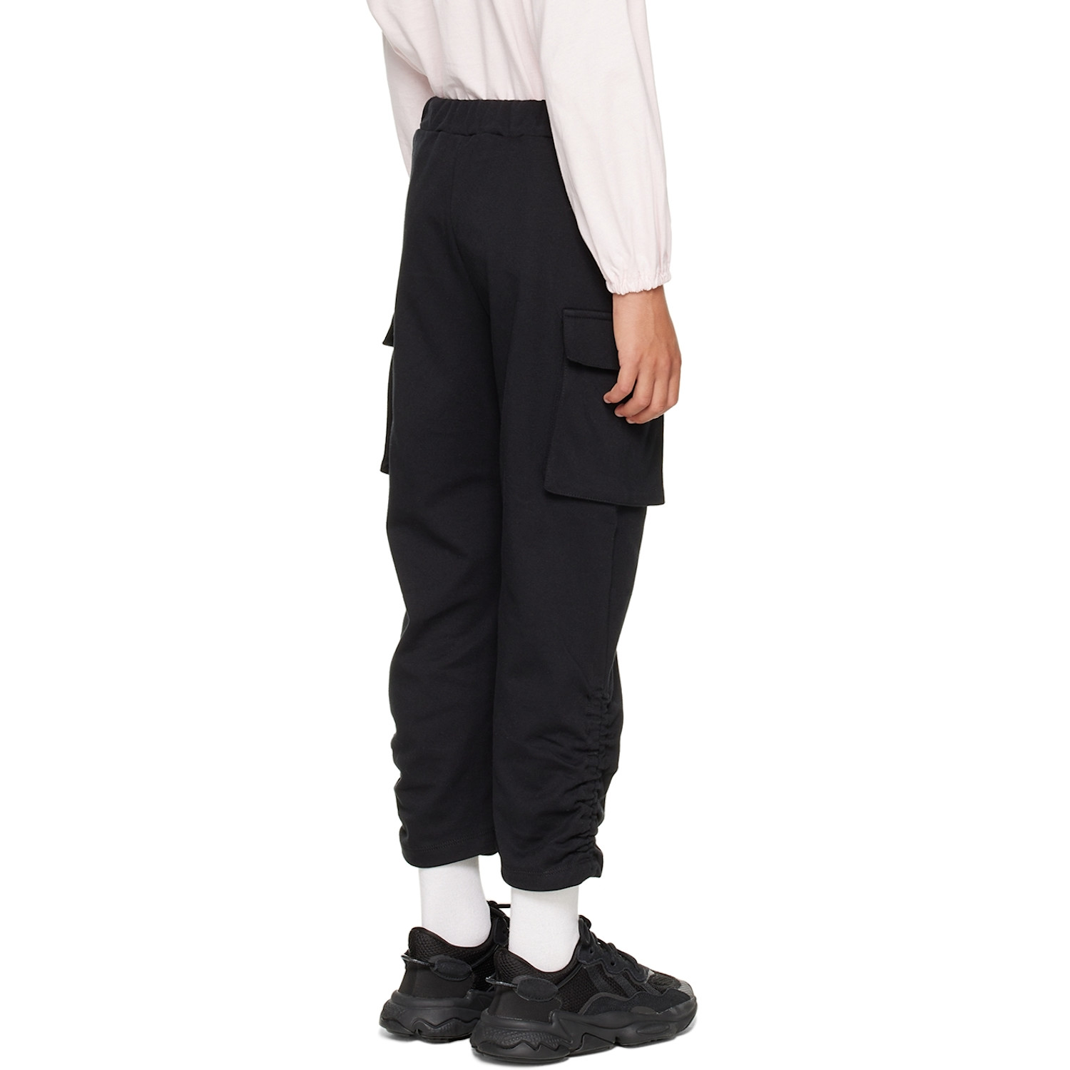  Marni Kids Black Embroidered Logo Cargo Pants 