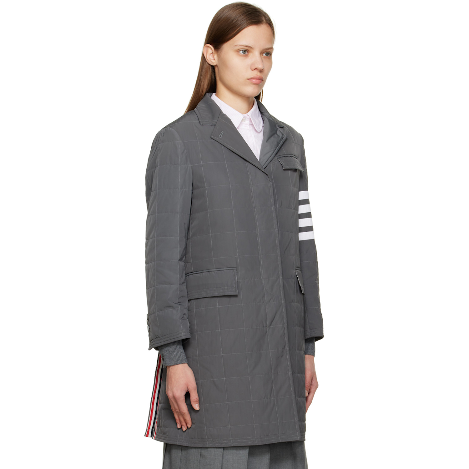  Thom Browne Grey Chesterfield Down Coat 