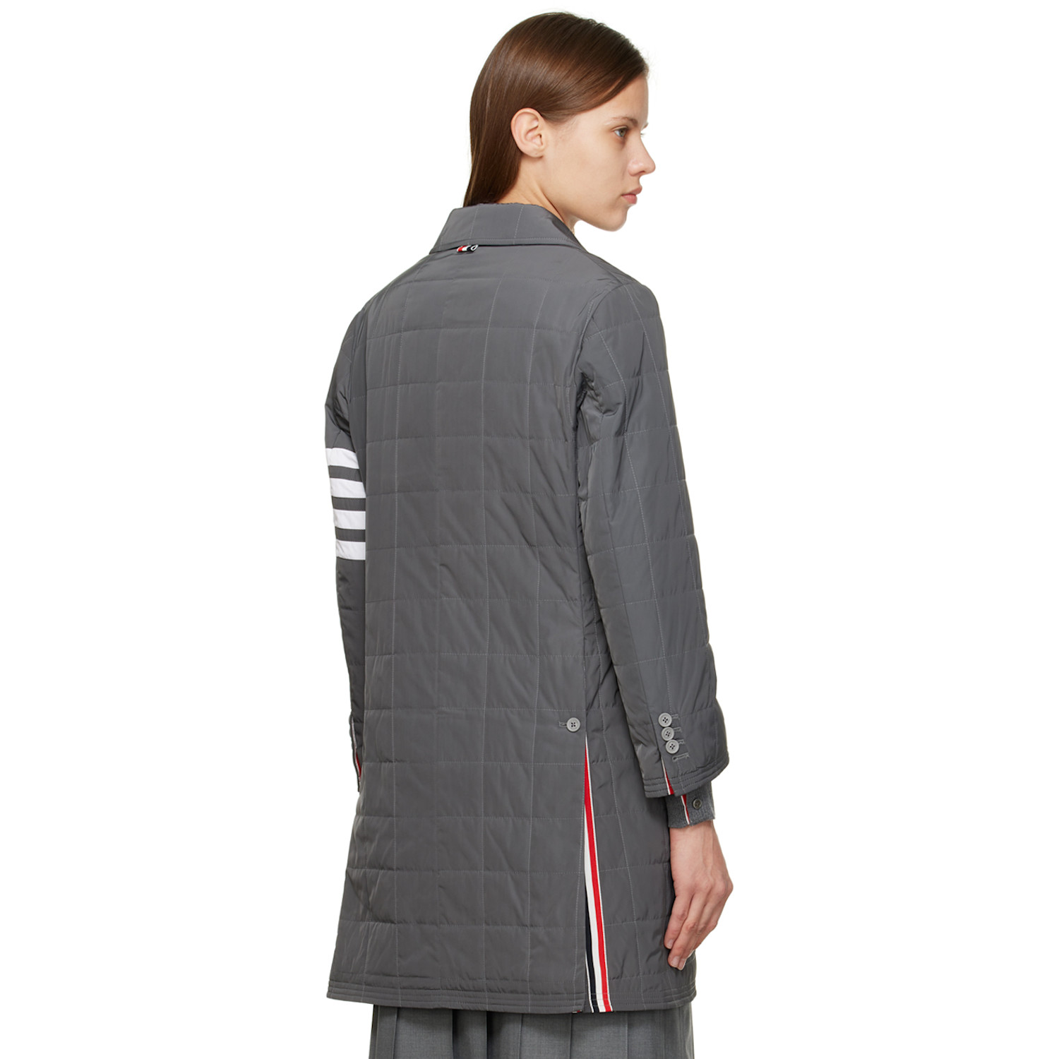  Thom Browne Grey Chesterfield Down Coat 