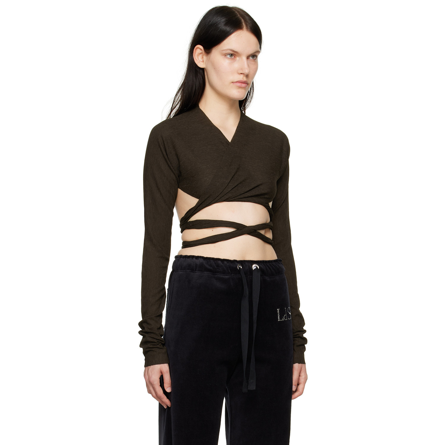  Ludovic De Saint Sernin Brown Cache Cœur Long Sleeve T-shirt 
