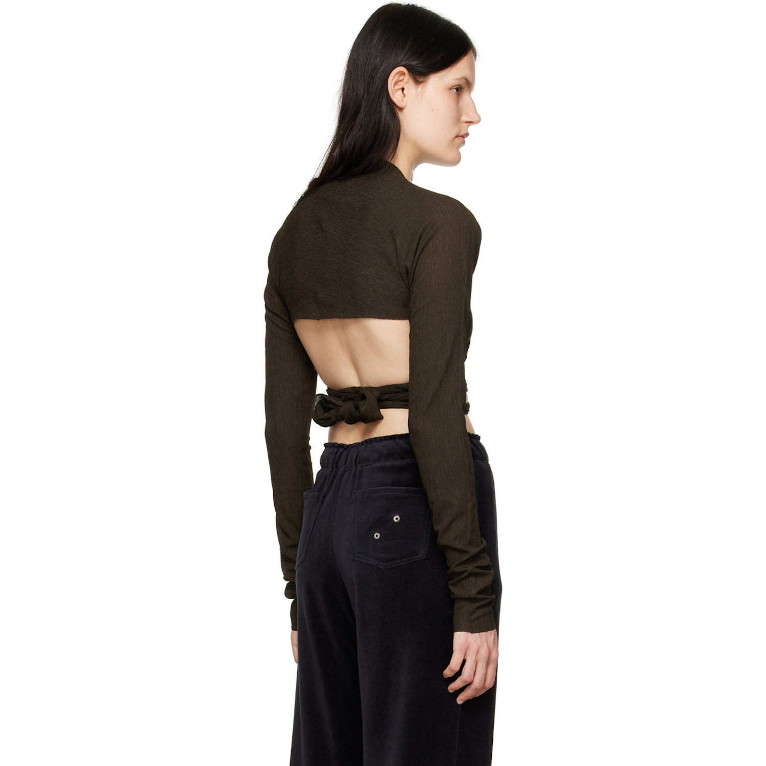  Ludovic De Saint Sernin Brown Cache Cœur Long Sleeve T-shirt 