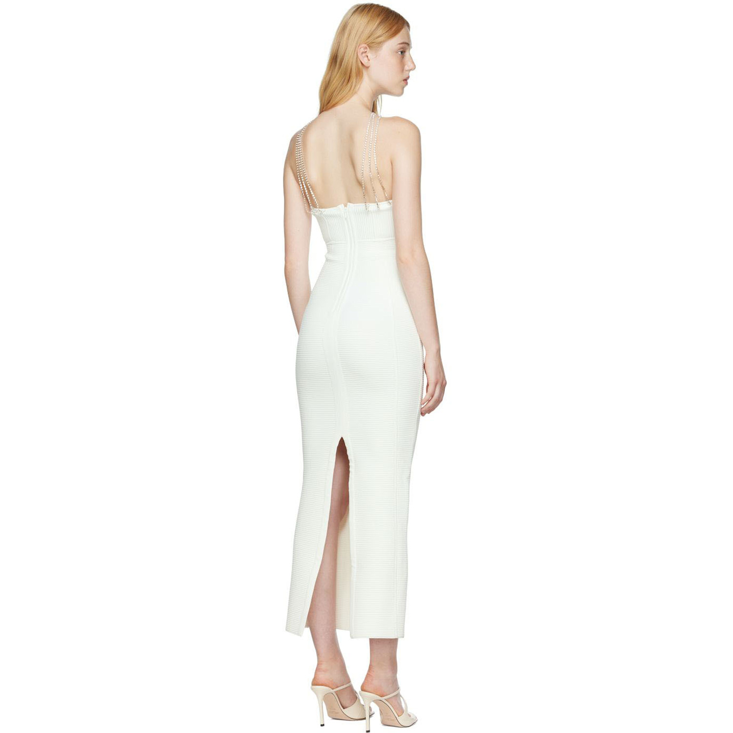  Herve Leger White Ottoman Midi Dress 