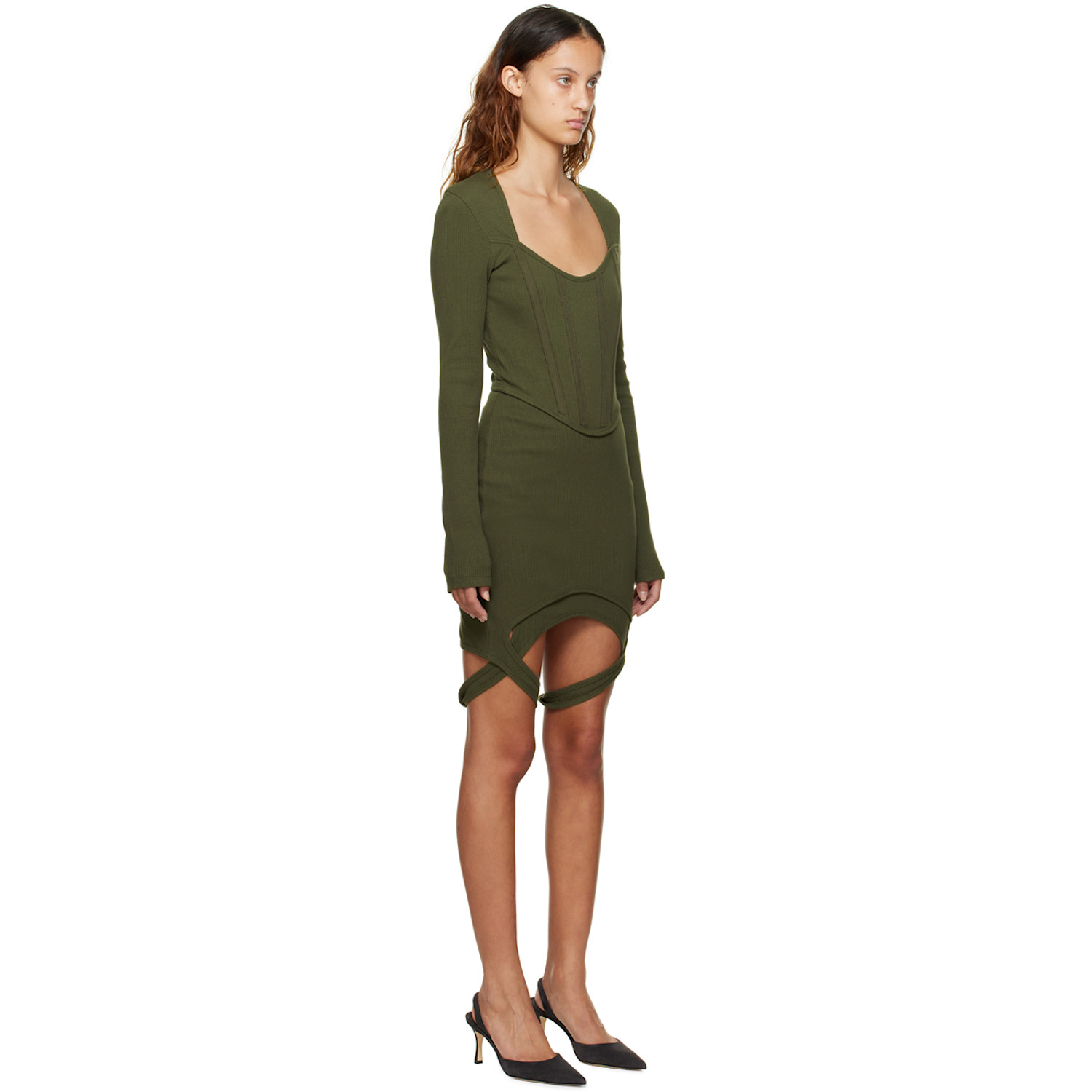  Dion Lee Green Fin Corset Minidress 