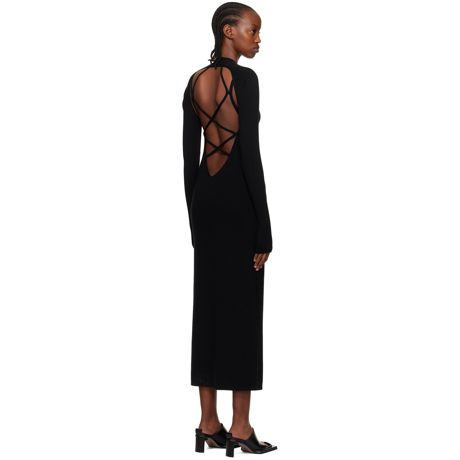  Dion Lee Black Plaited Midi Dress 