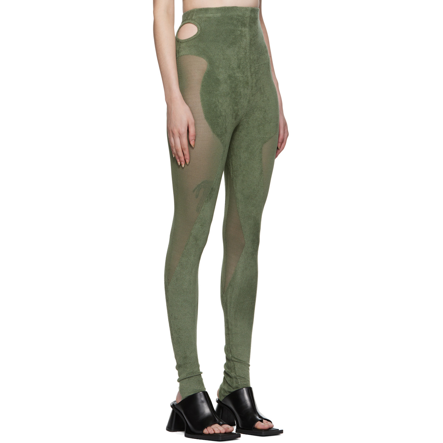  Dion Lee Green Chenille Leggings 