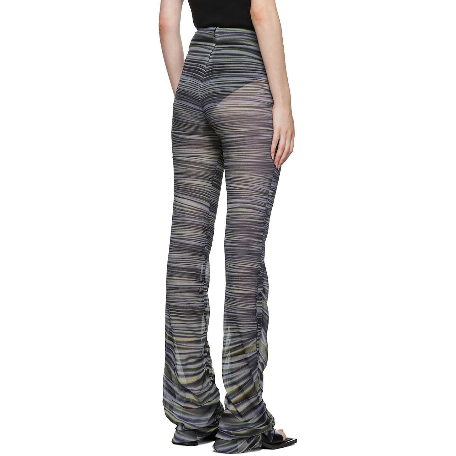  Dion Lee Blue Drape Print Gather Pants 