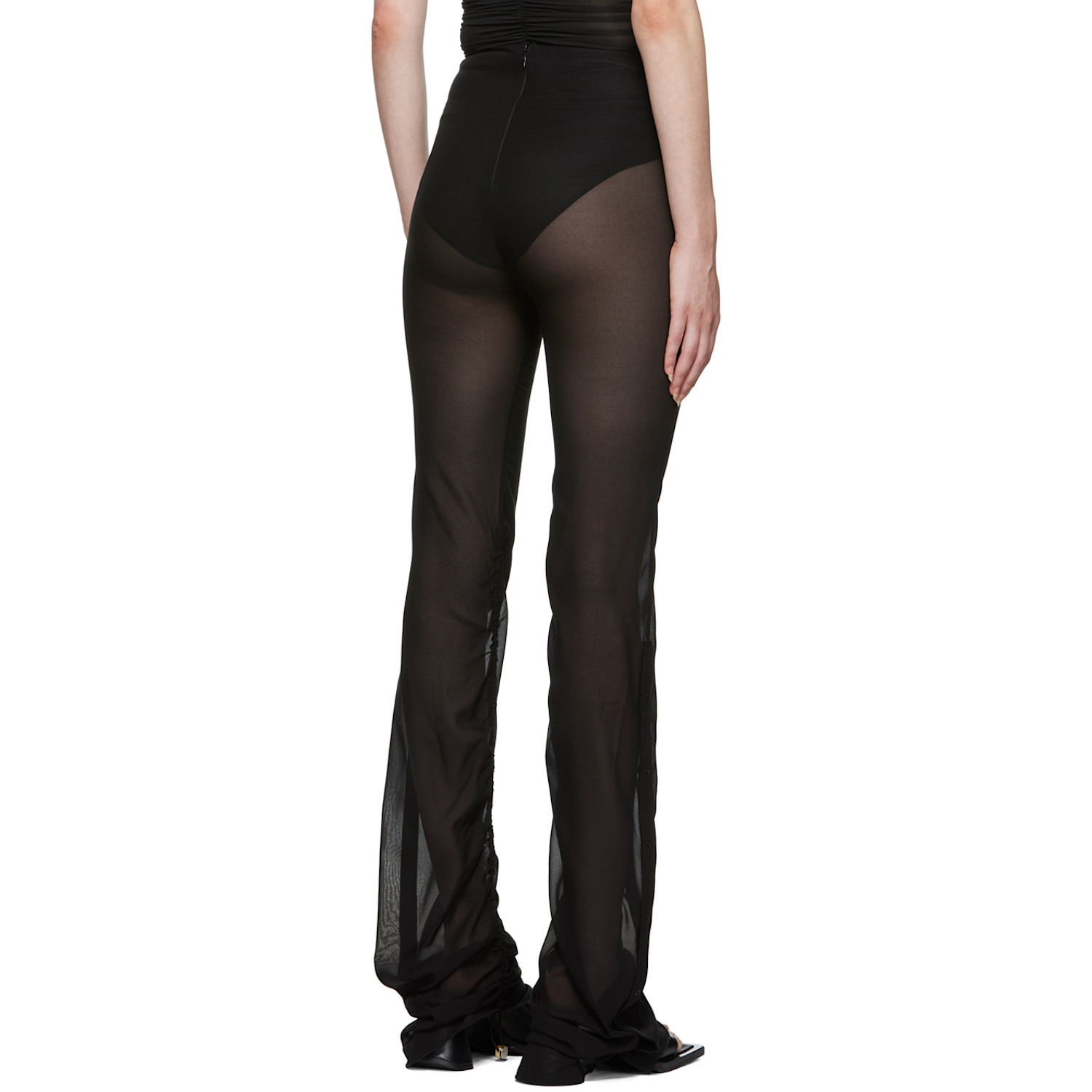  Dion Lee Black Drape Gather Trousers 