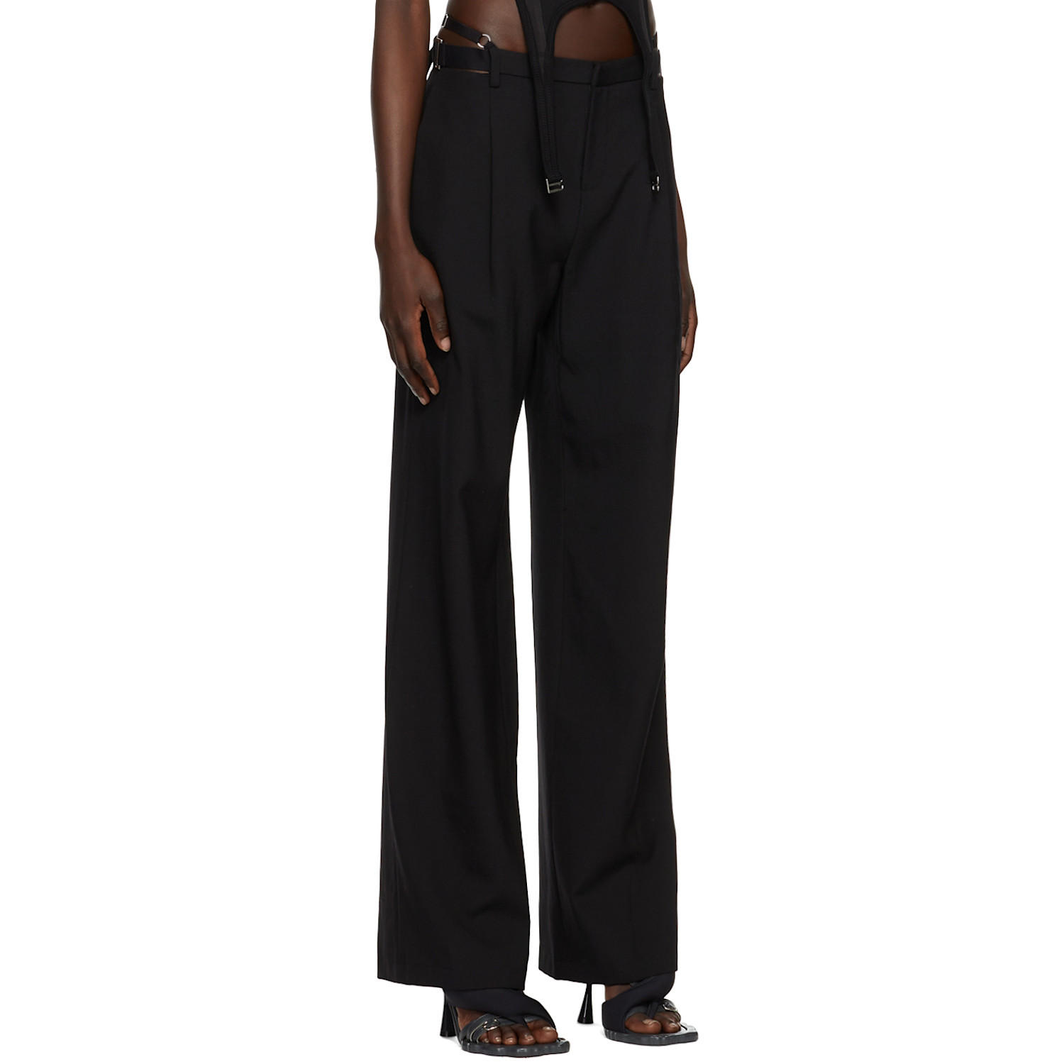  Dion Lee Black Lingerie Wool Trousers 