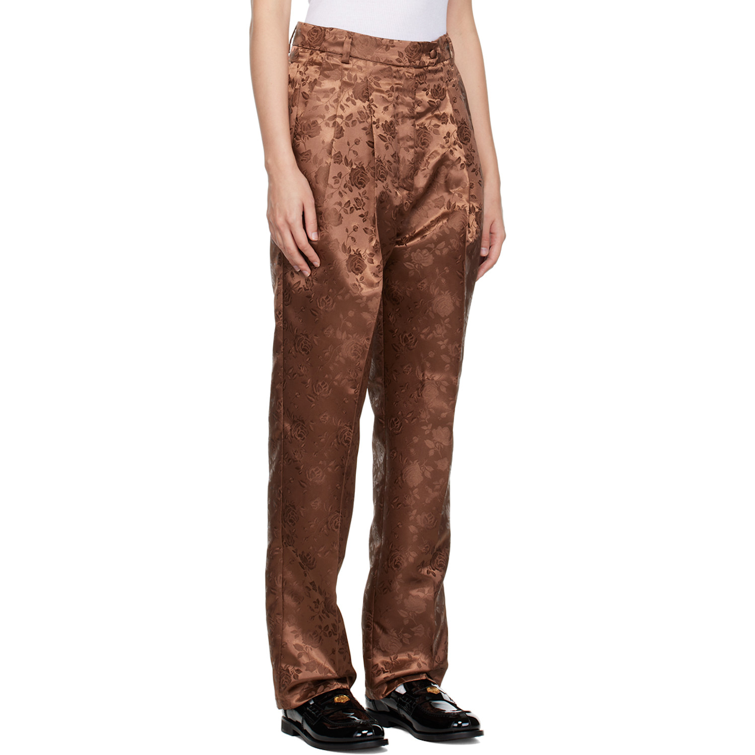  Tanner Fletcher Brown Clemence Floral Trousers 