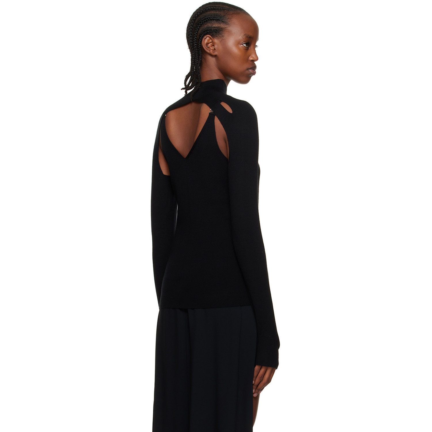  Dion Lee Black Skivvy Turtleneck & Tank Top Set 