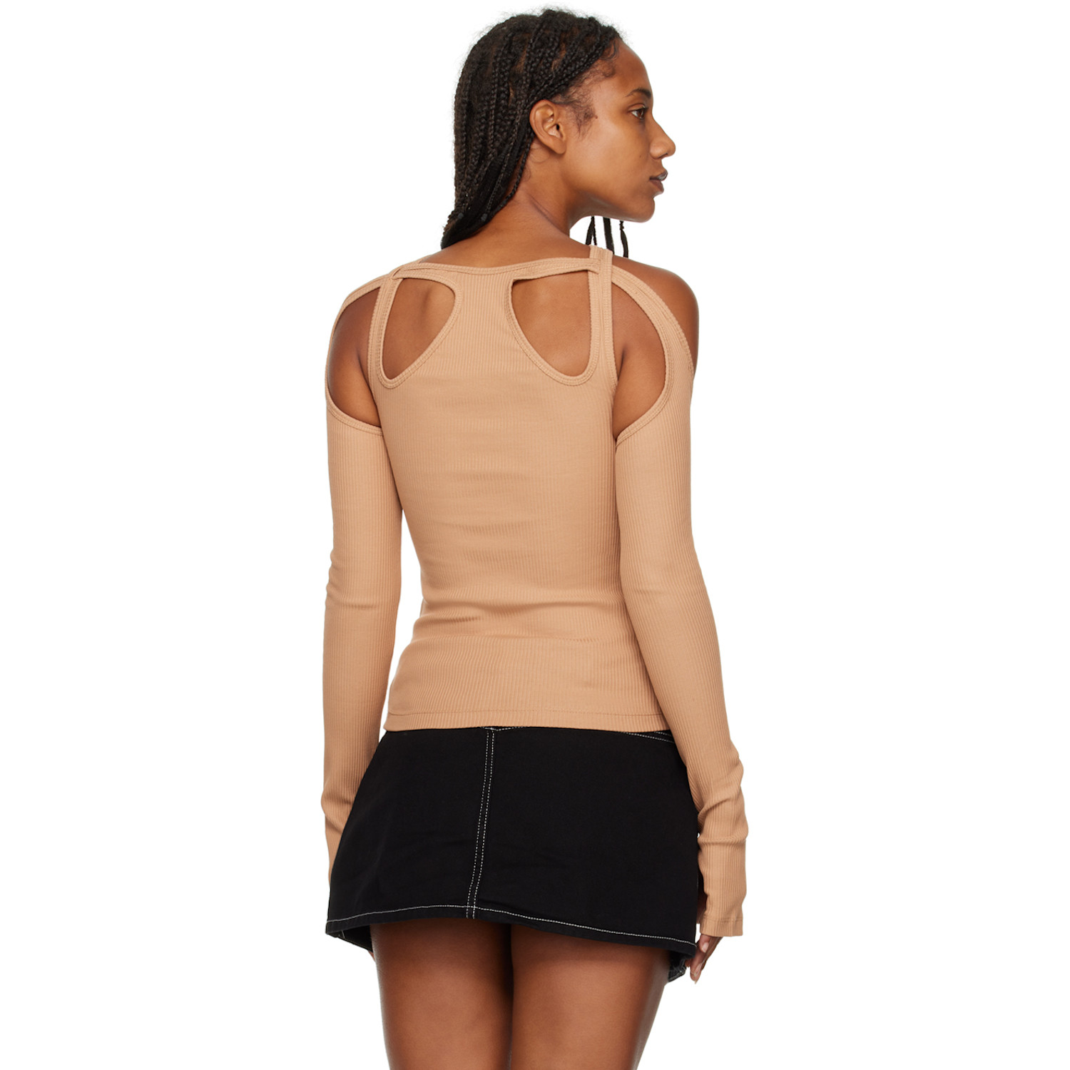  Dion Lee Tan Shift Loop Long Sleeve T-shirt 