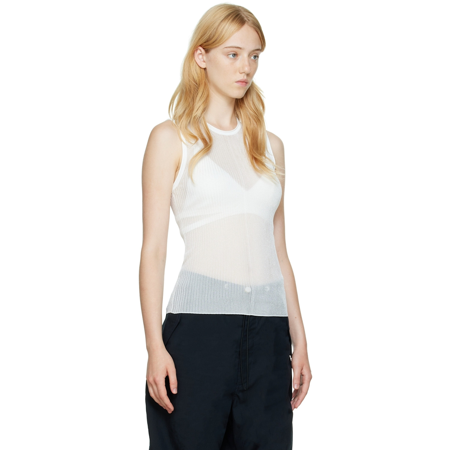  Dion Lee Off-white Rib Tank Top 