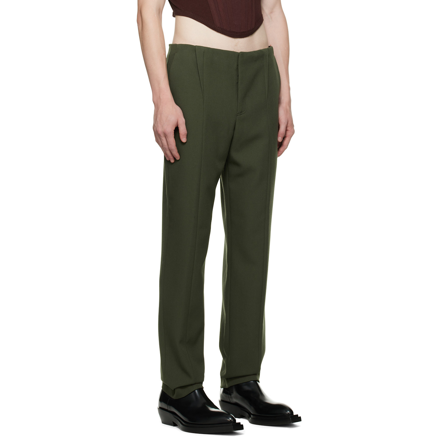  Dion Lee Green Tapered Trousers 