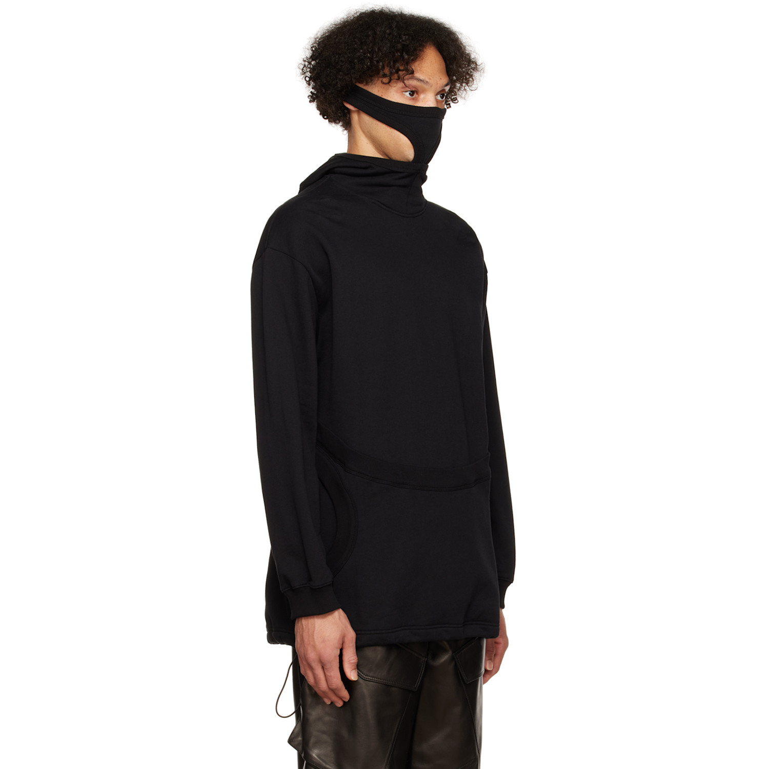  Dion Lee Black Interlock Mask Hoodie 