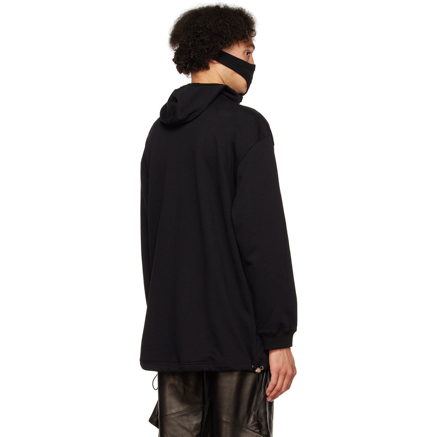  Dion Lee Black Interlock Mask Hoodie 