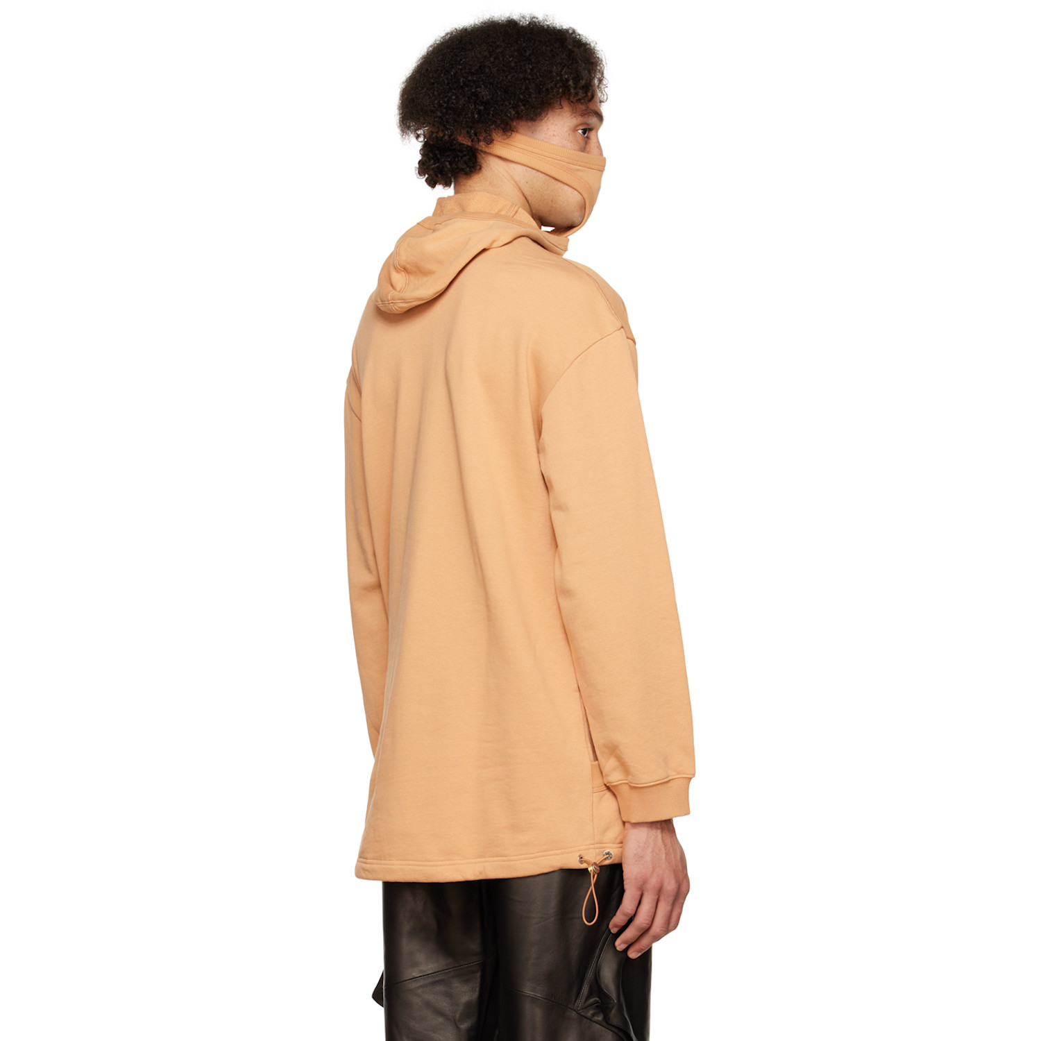  Dion Lee Beige Interlock Mask Hoodie 