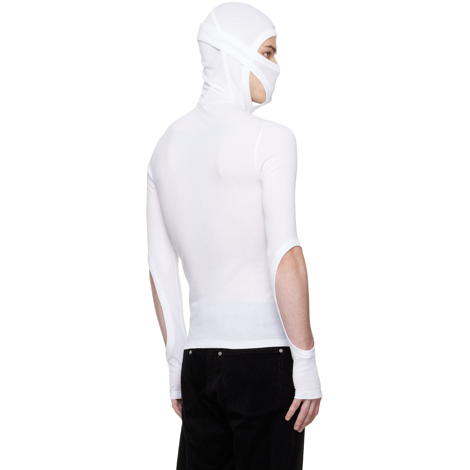  Dion Lee White Interlock Mask Turtleneck 
