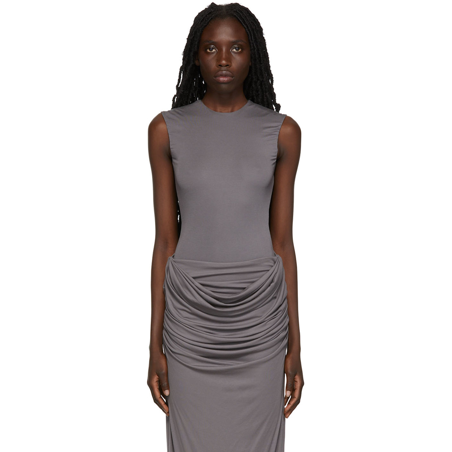 Paris Georgia Gray Cut-Out Bodysuit