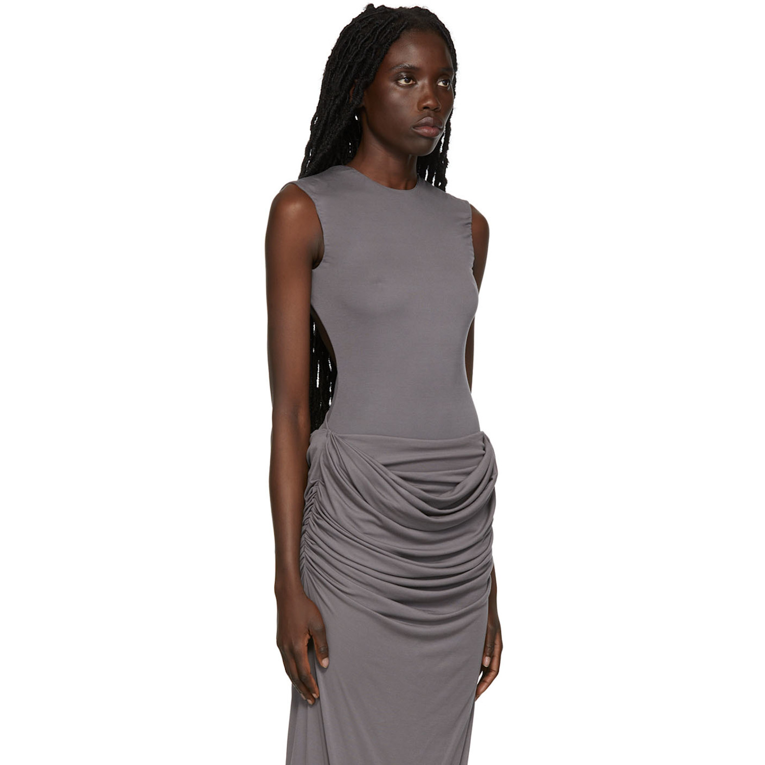  Paris Georgia Gray Cut-out Bodysuit 
