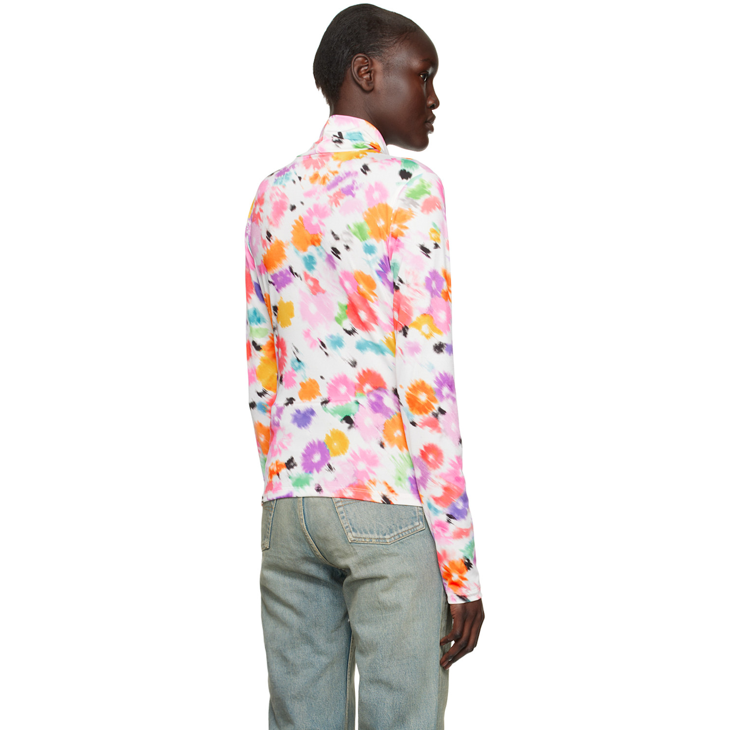  Msgm Multicolor Printed Turtleneck 