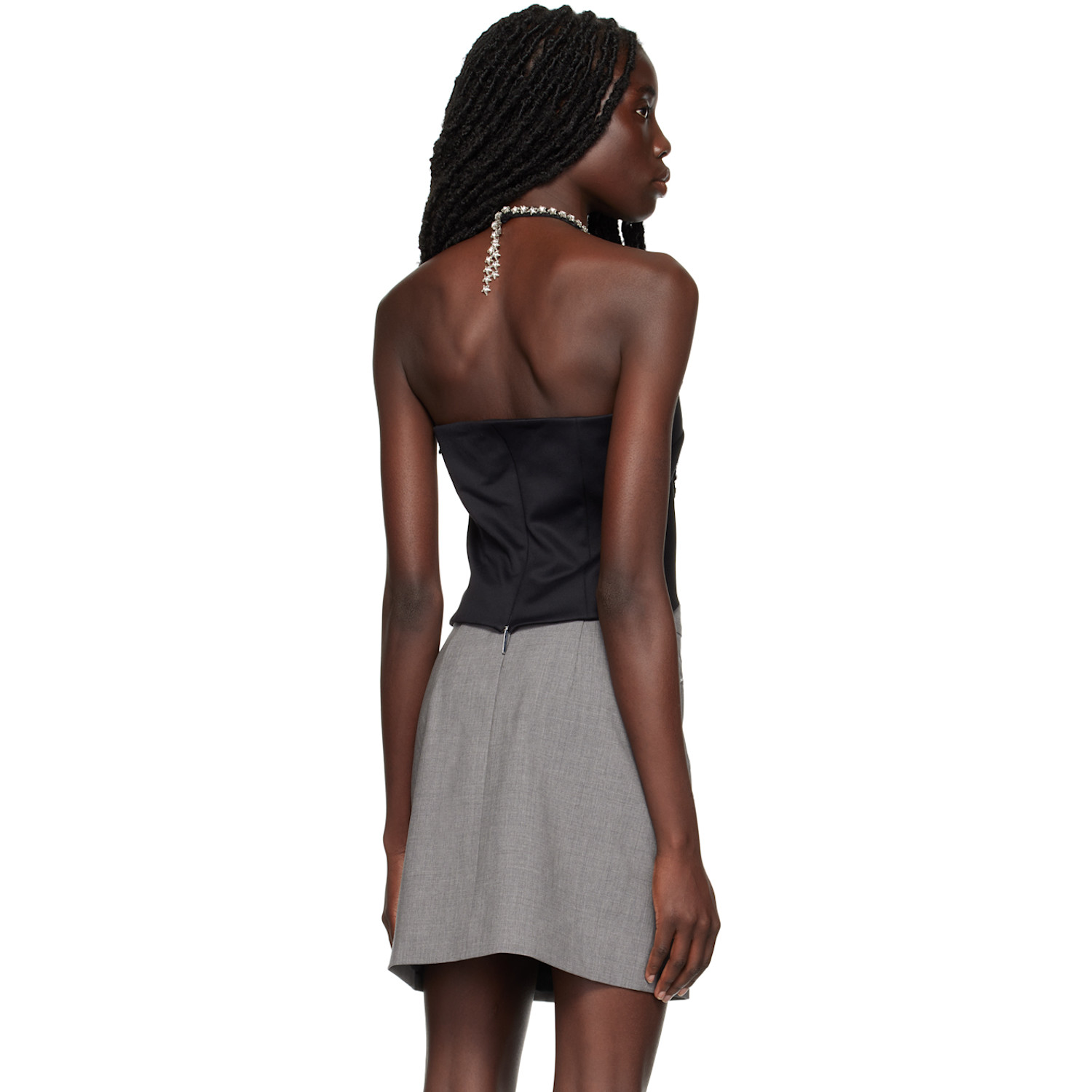  Msgm Black Star Halter Top 