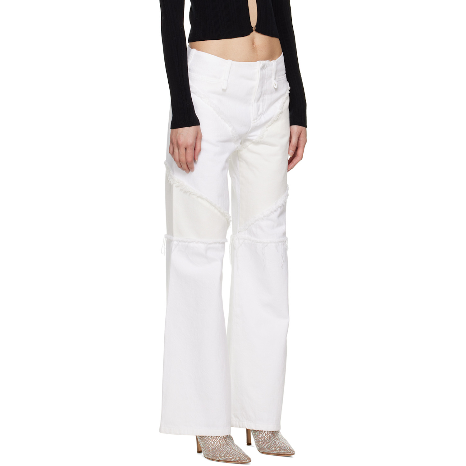  Ioannes White Combat Jeans 