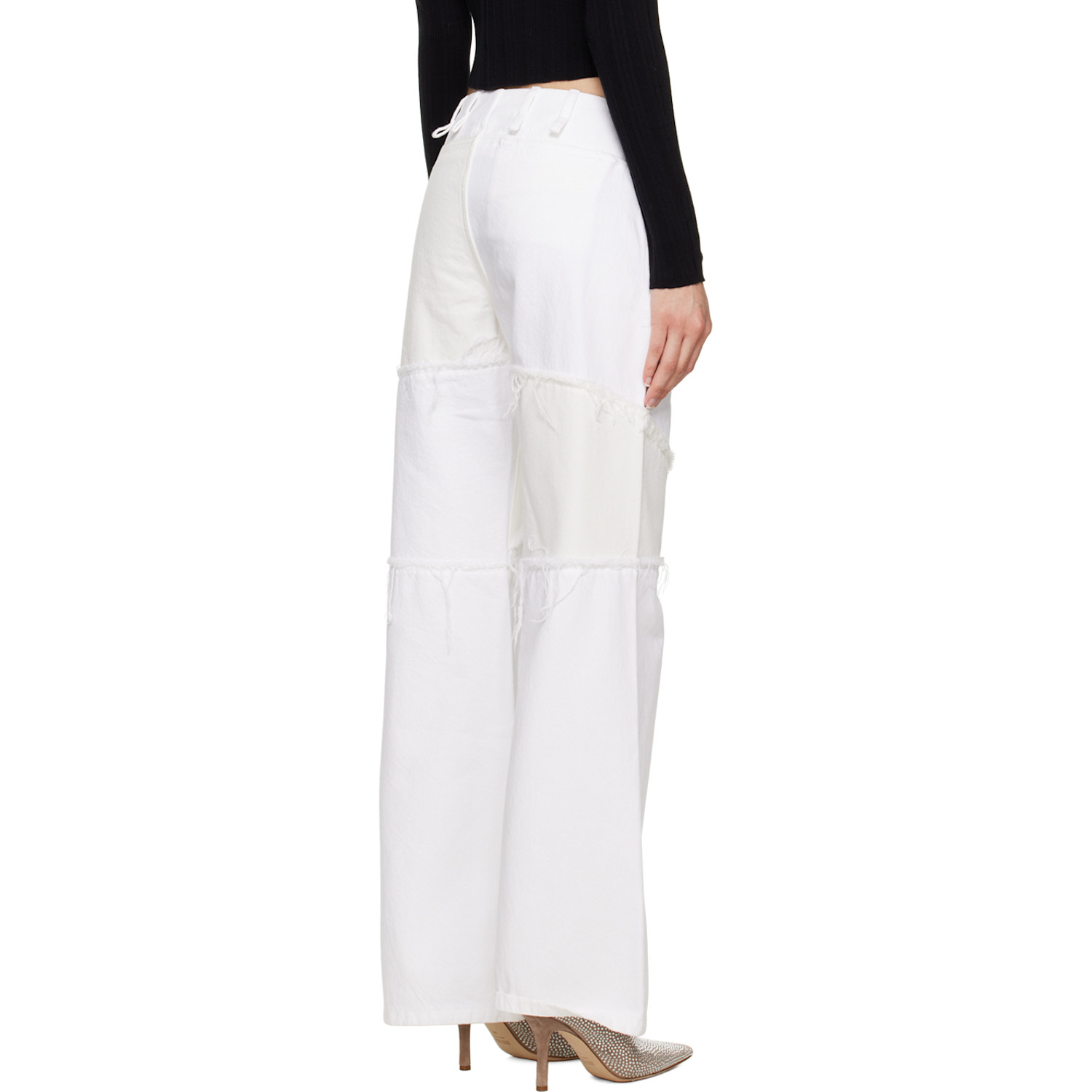  Ioannes White Combat Jeans 