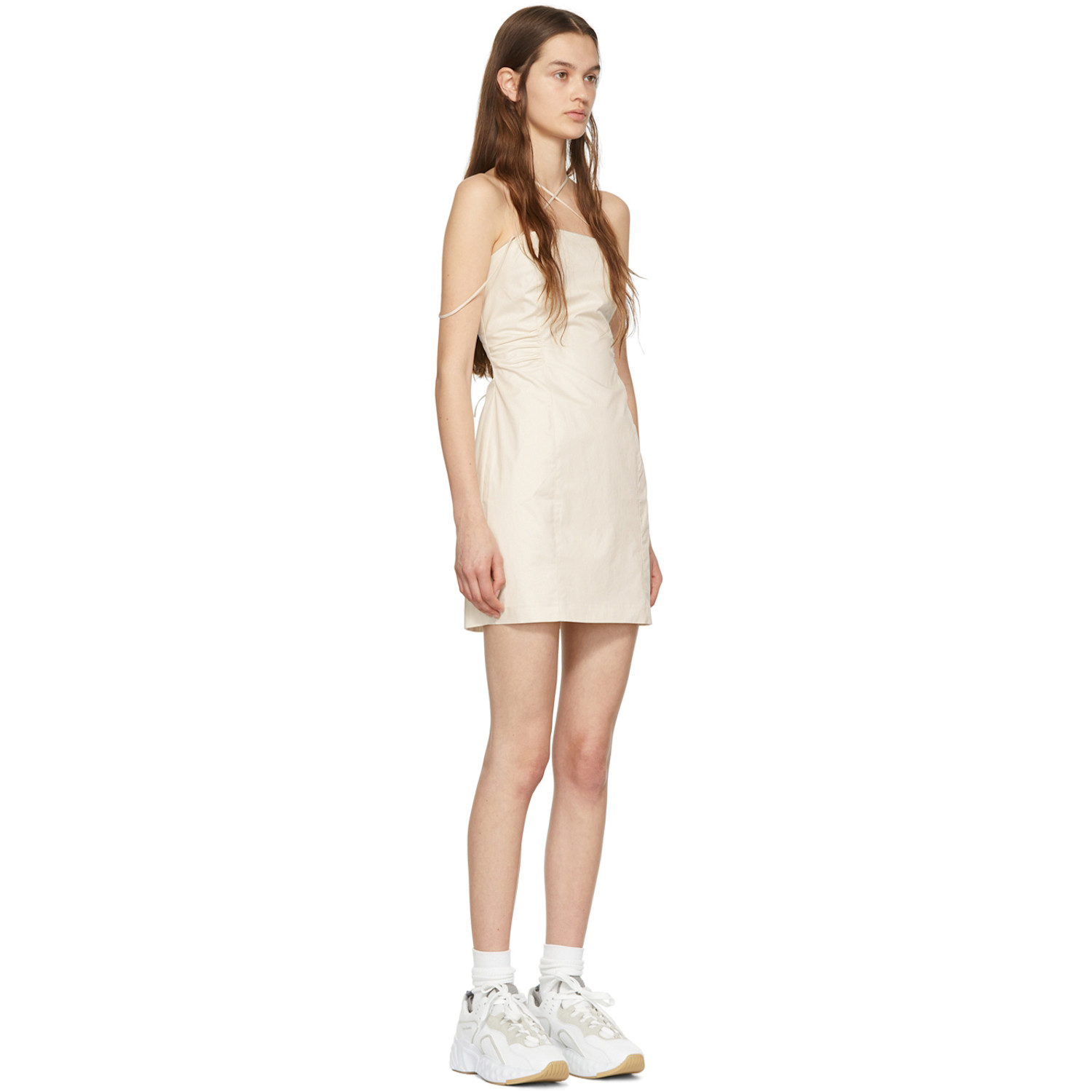  Frame Beige Tie Back Mini Dress 
