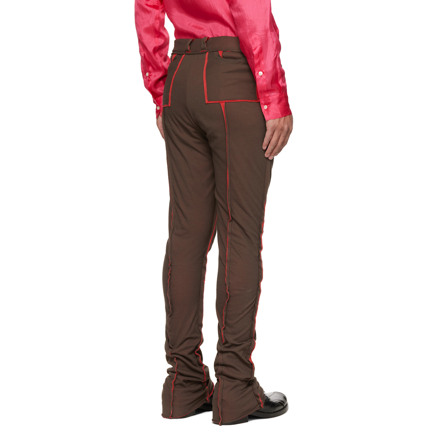  Edward Cuming Brown & Red Paneled Trousers 