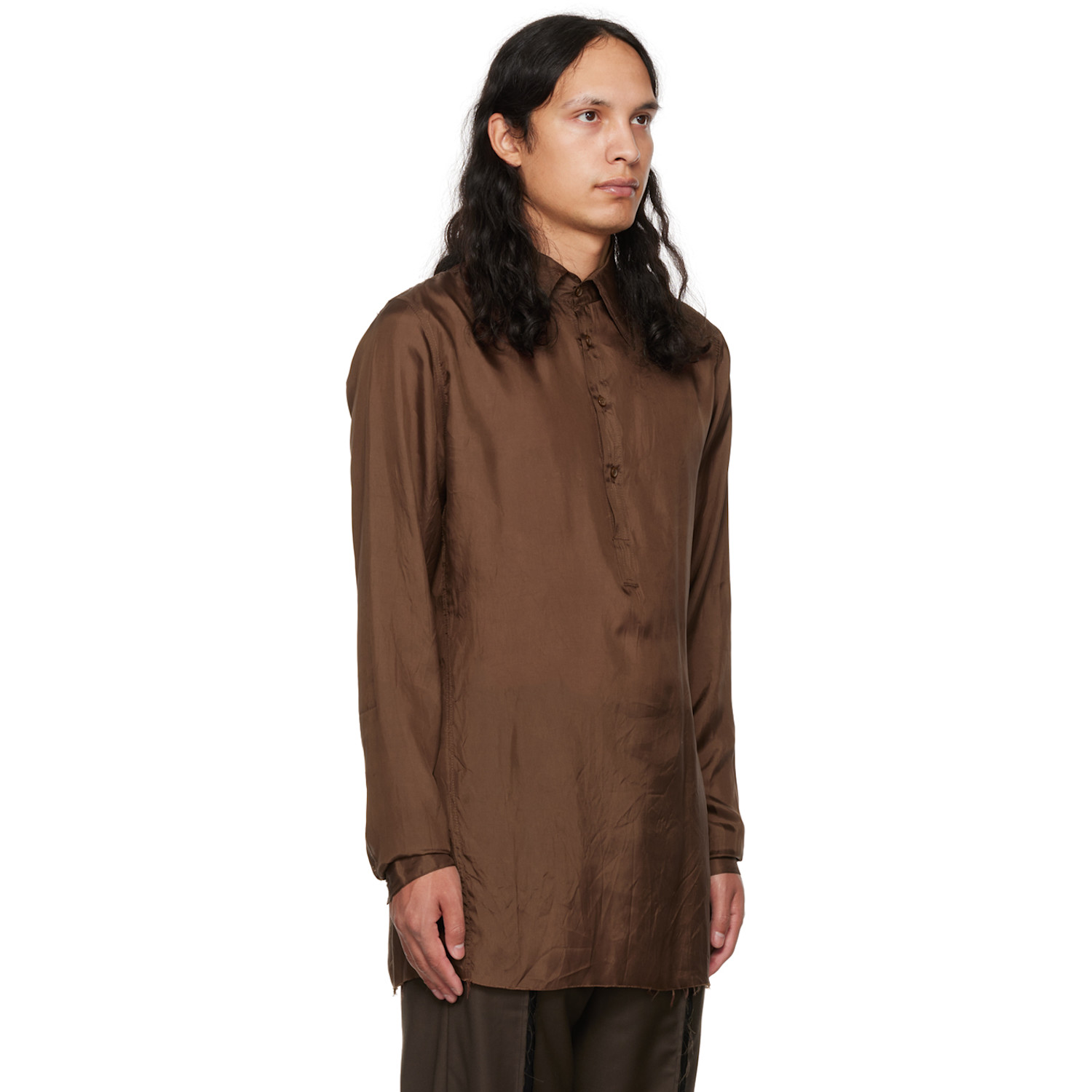 Edward Cuming Ssense Exclusive Brown Fitted Polo 