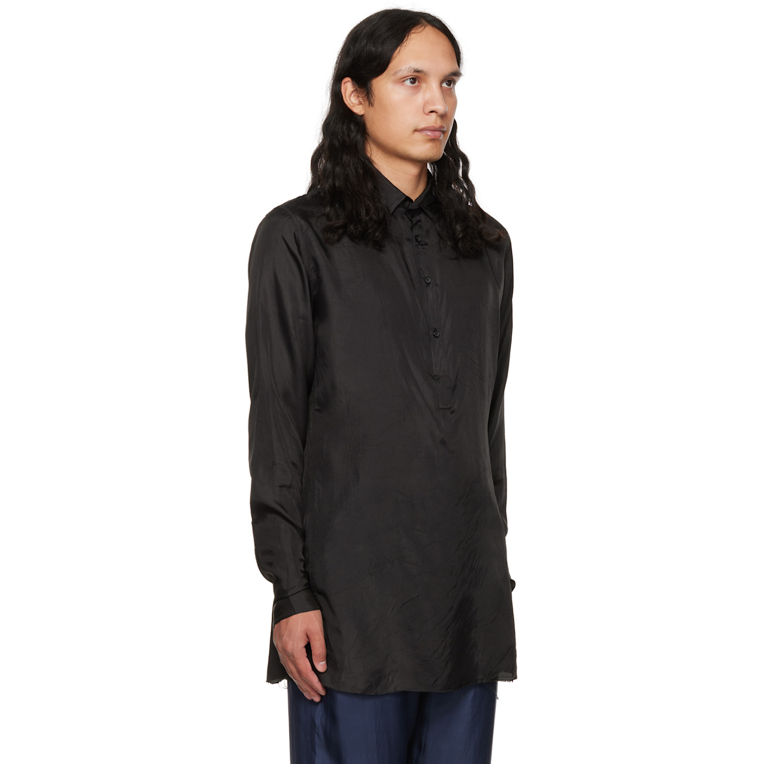  Edward Cuming Ssense Exclusive Black Fitted Polo 