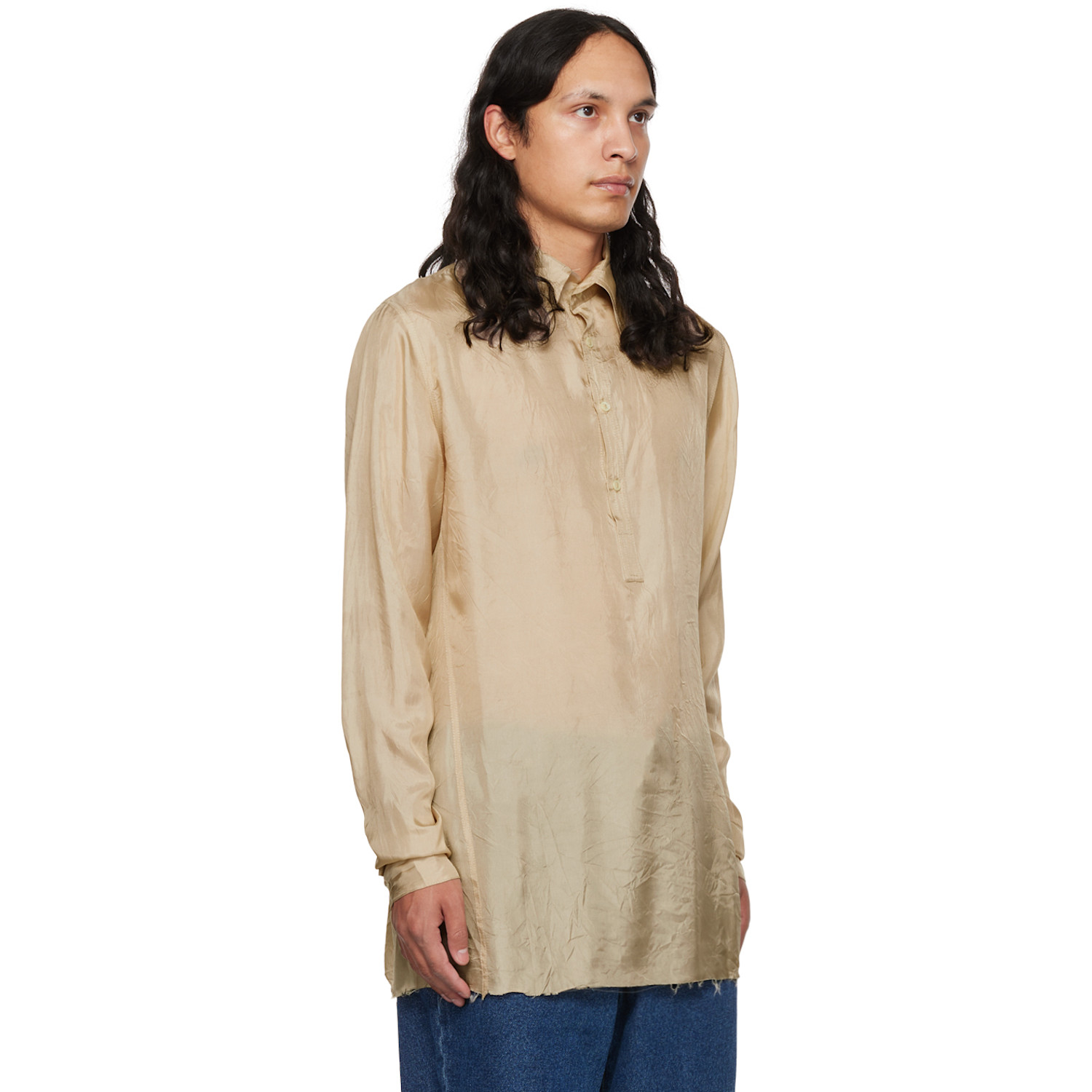 Edward Cuming Ssense Exclusive Beige Fitted Polo 