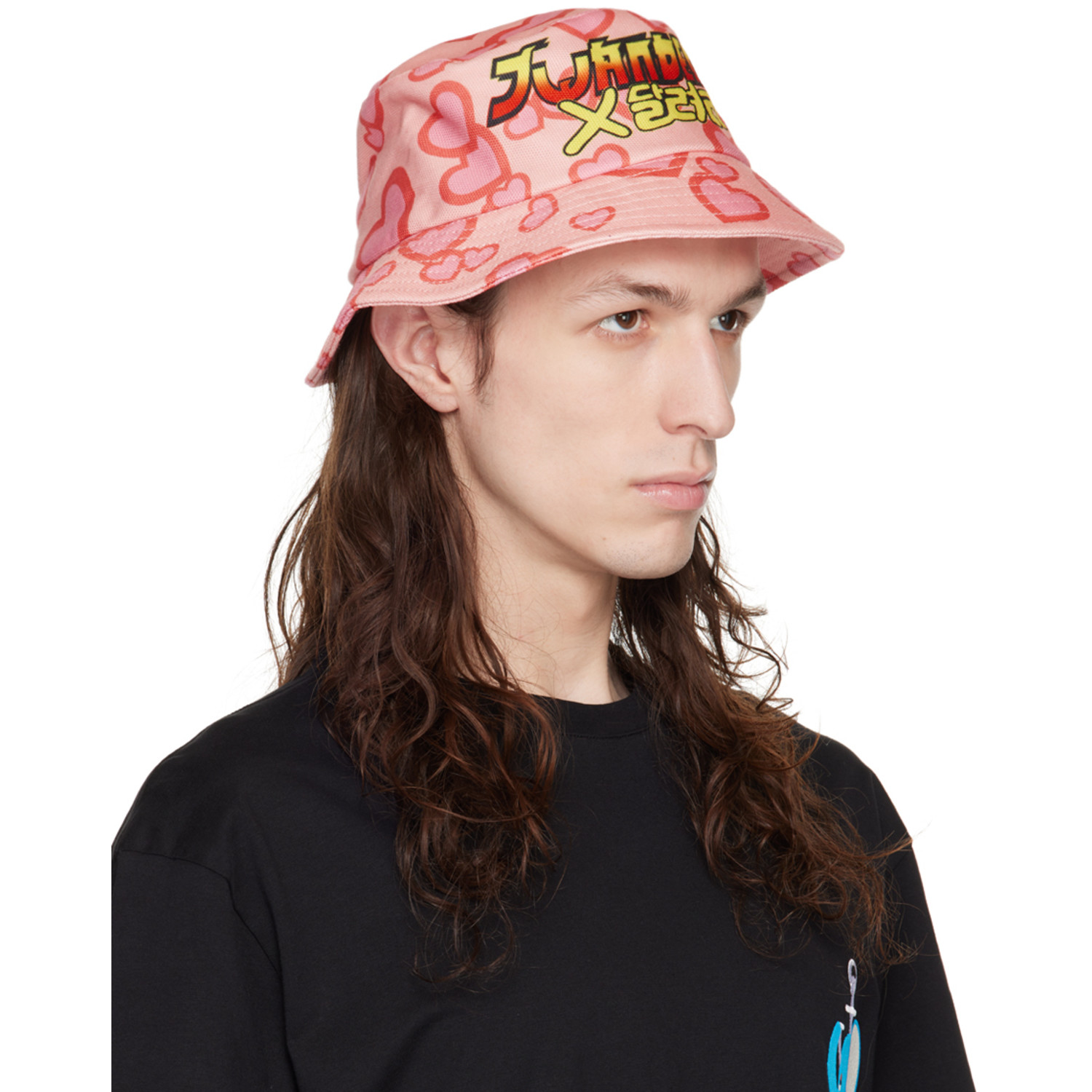  Jw Anderson Pink Hearts Bucket Hat 