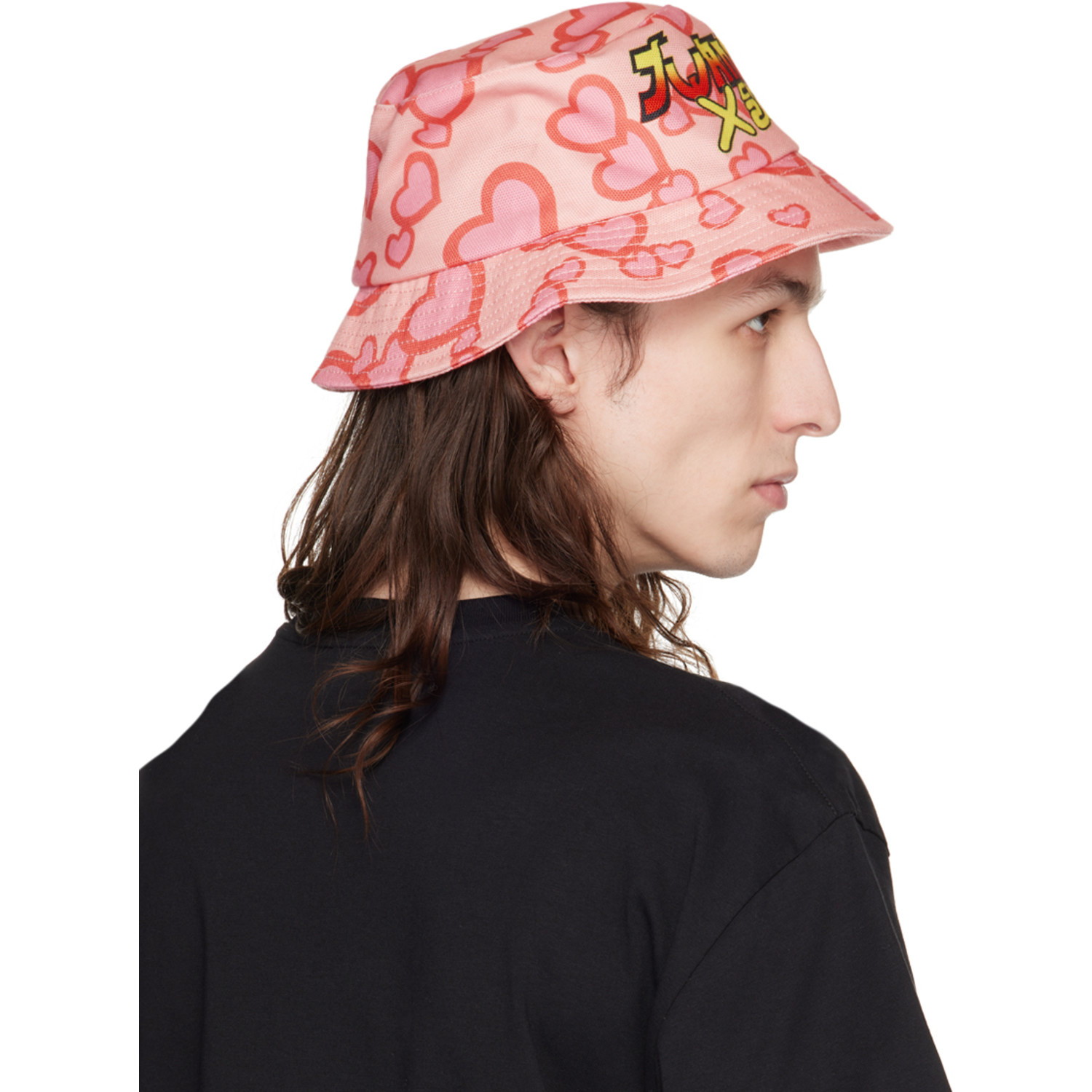  Jw Anderson Pink Hearts Bucket Hat 