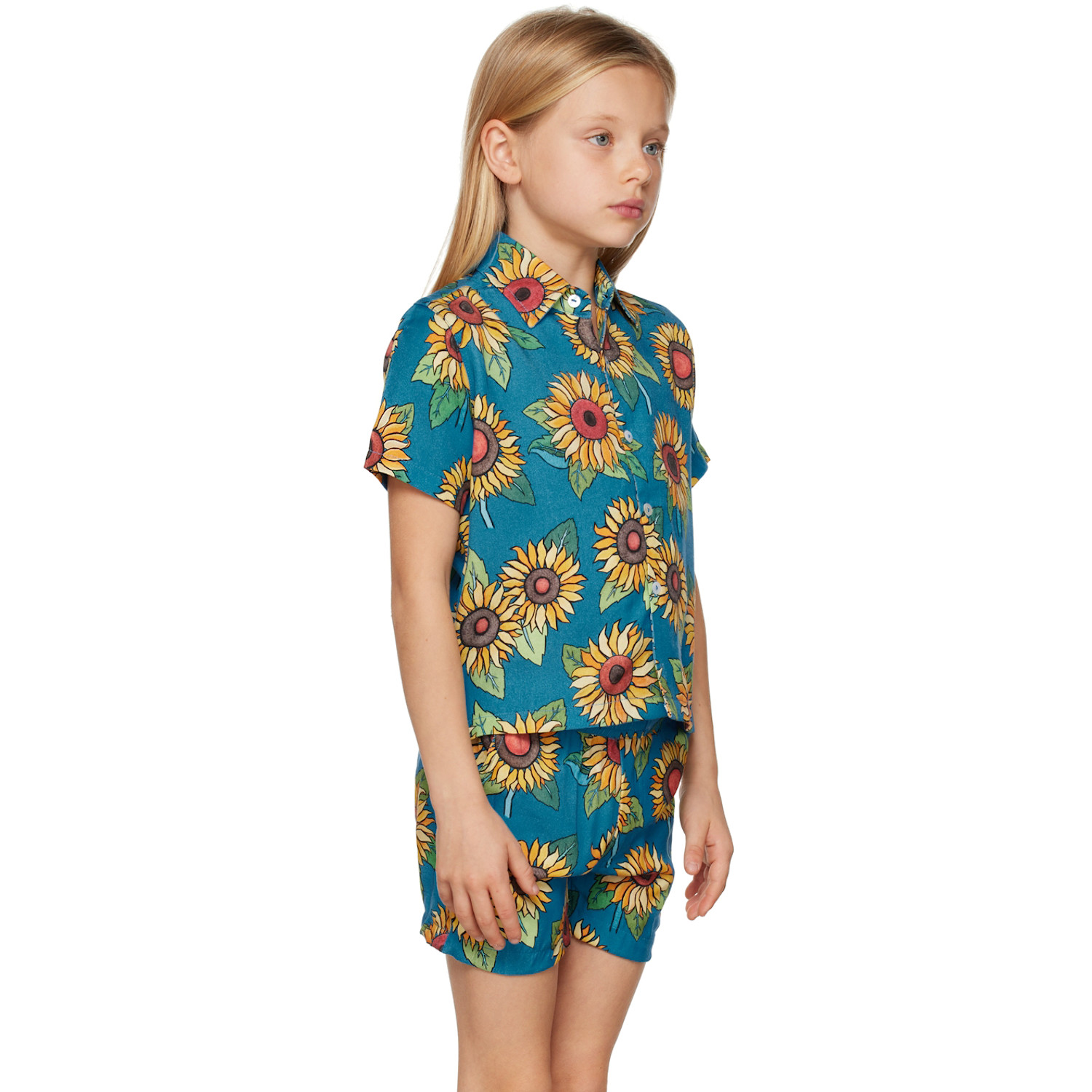  Endless Joy Kids Blue Sunflower Shirt 