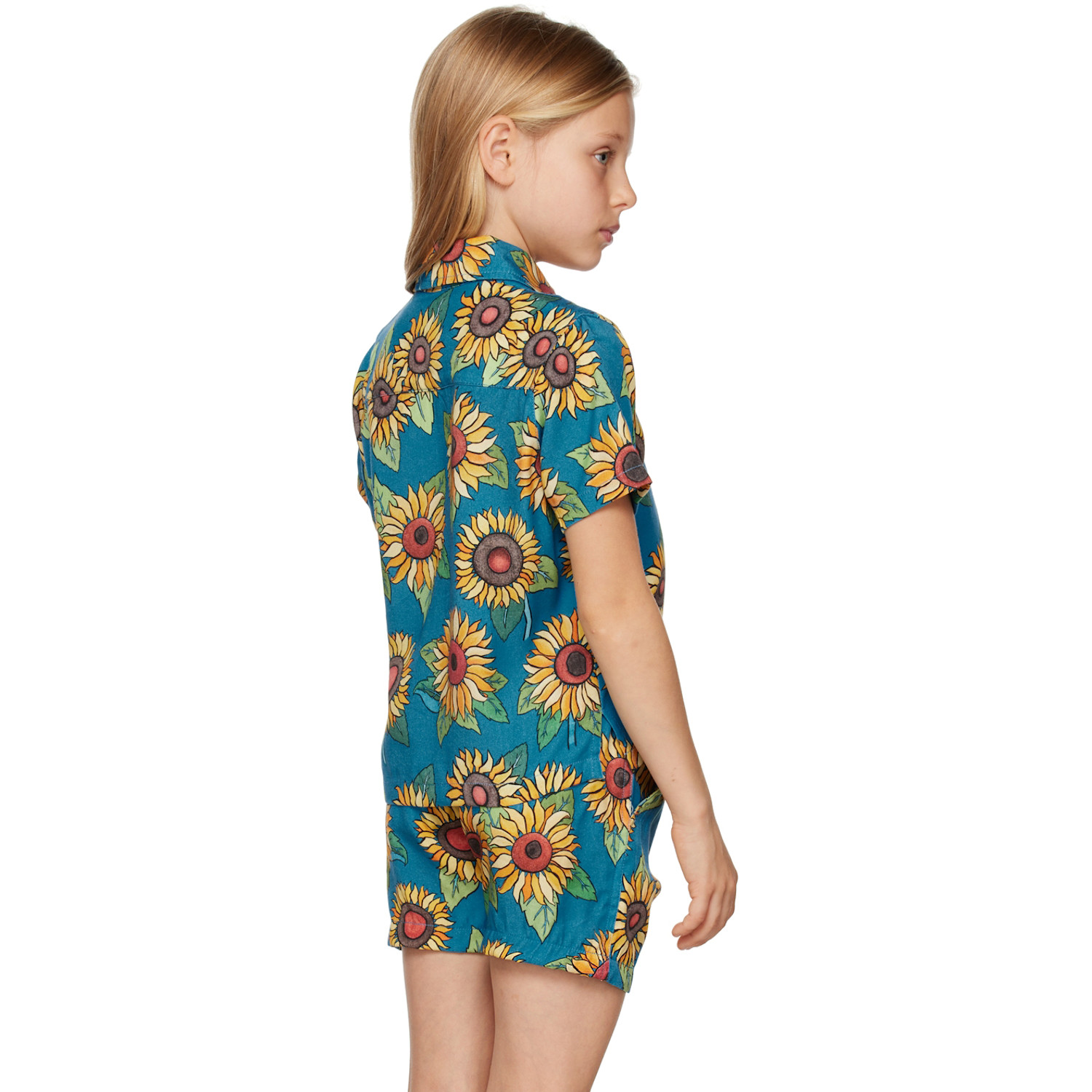  Endless Joy Kids Blue Sunflower Shirt 