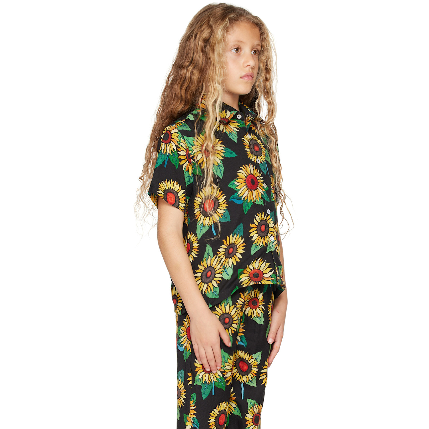  Endless Joy Kids Black Sunflower Shirt 
