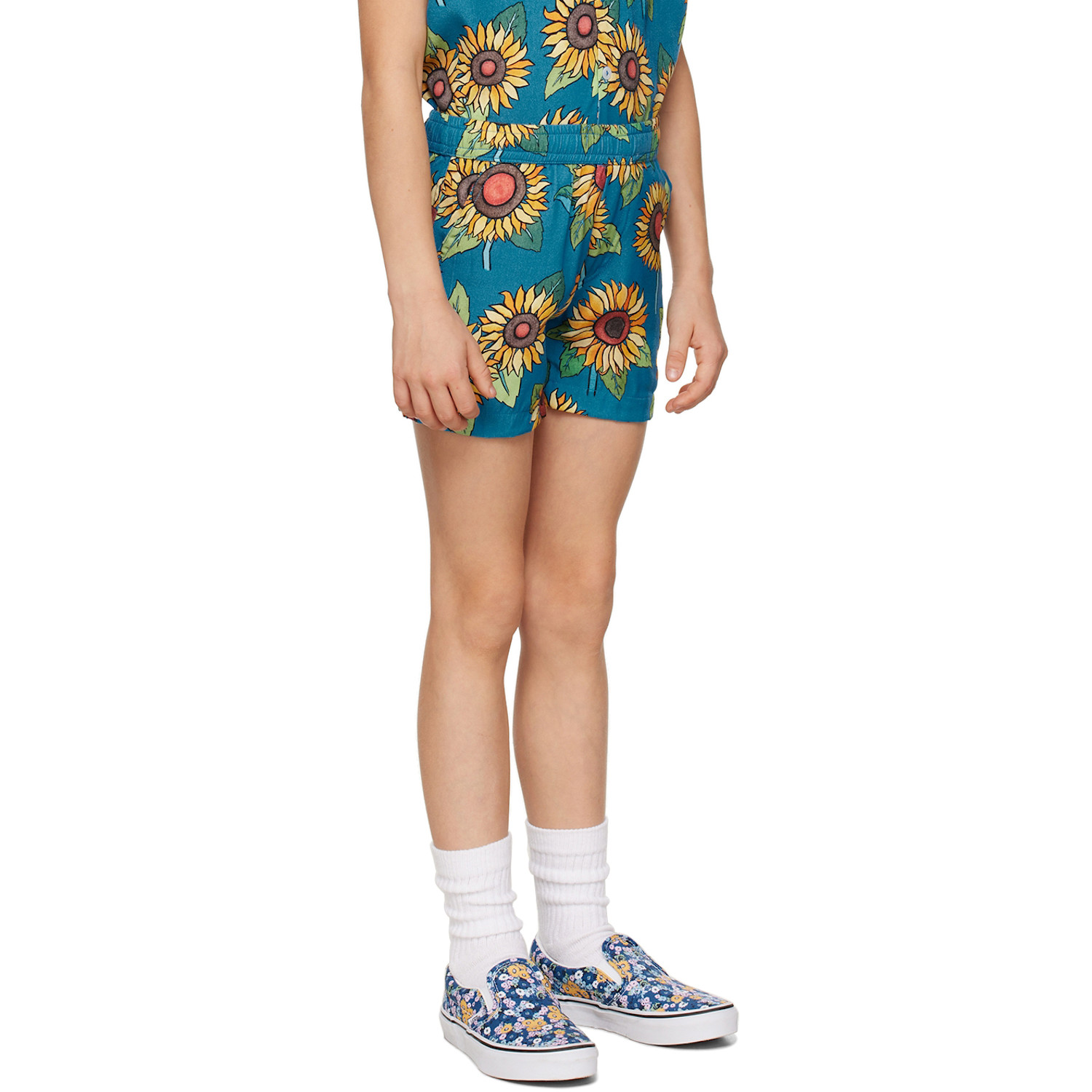  Endless Joy Kids Blue Sunflower Shorts 